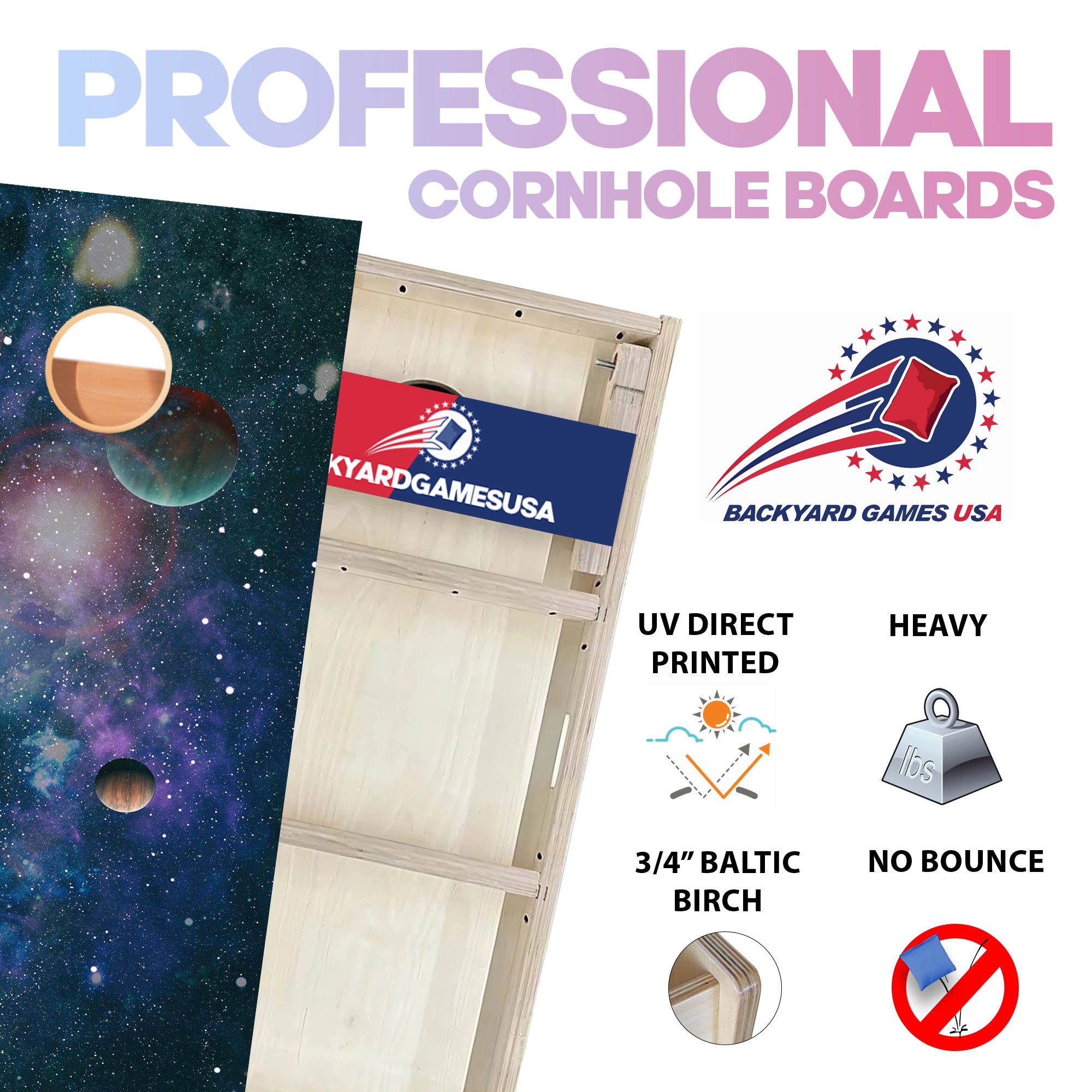 Planets in Space Professional Cornhole Boards