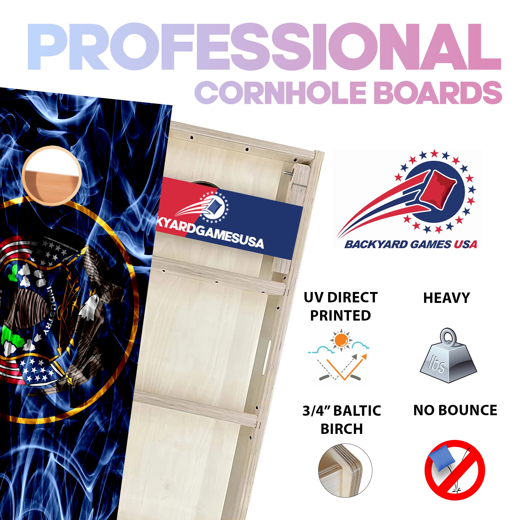 Utah Windy Flag Professional Cornhole Boards