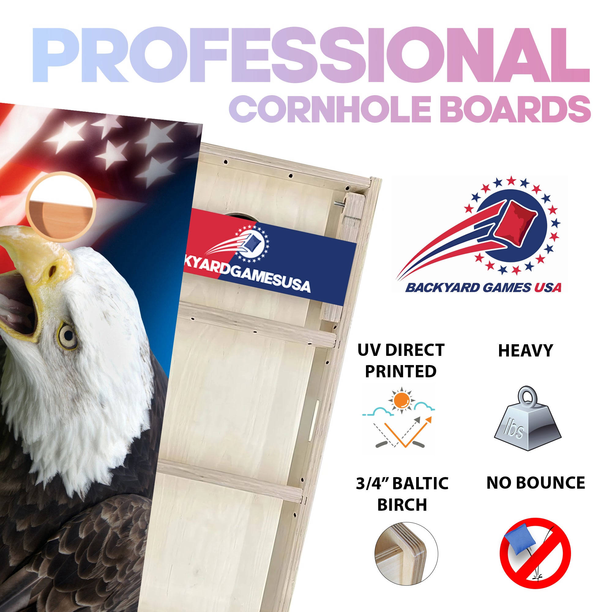 Eagle Flag Professional Cornhole Boards