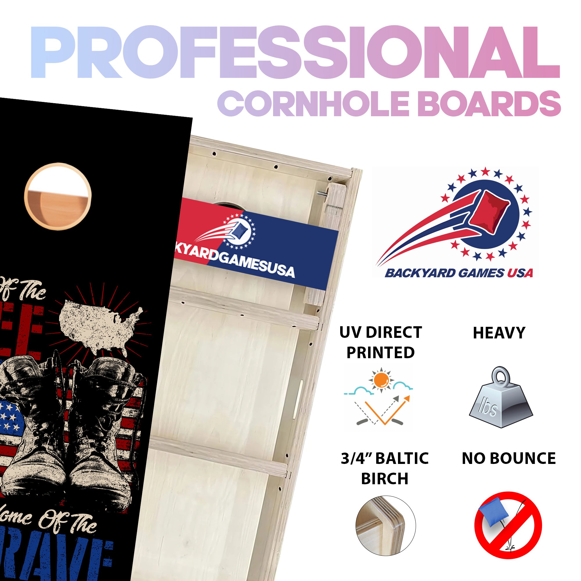 Land of Free Professional Cornhole Boards