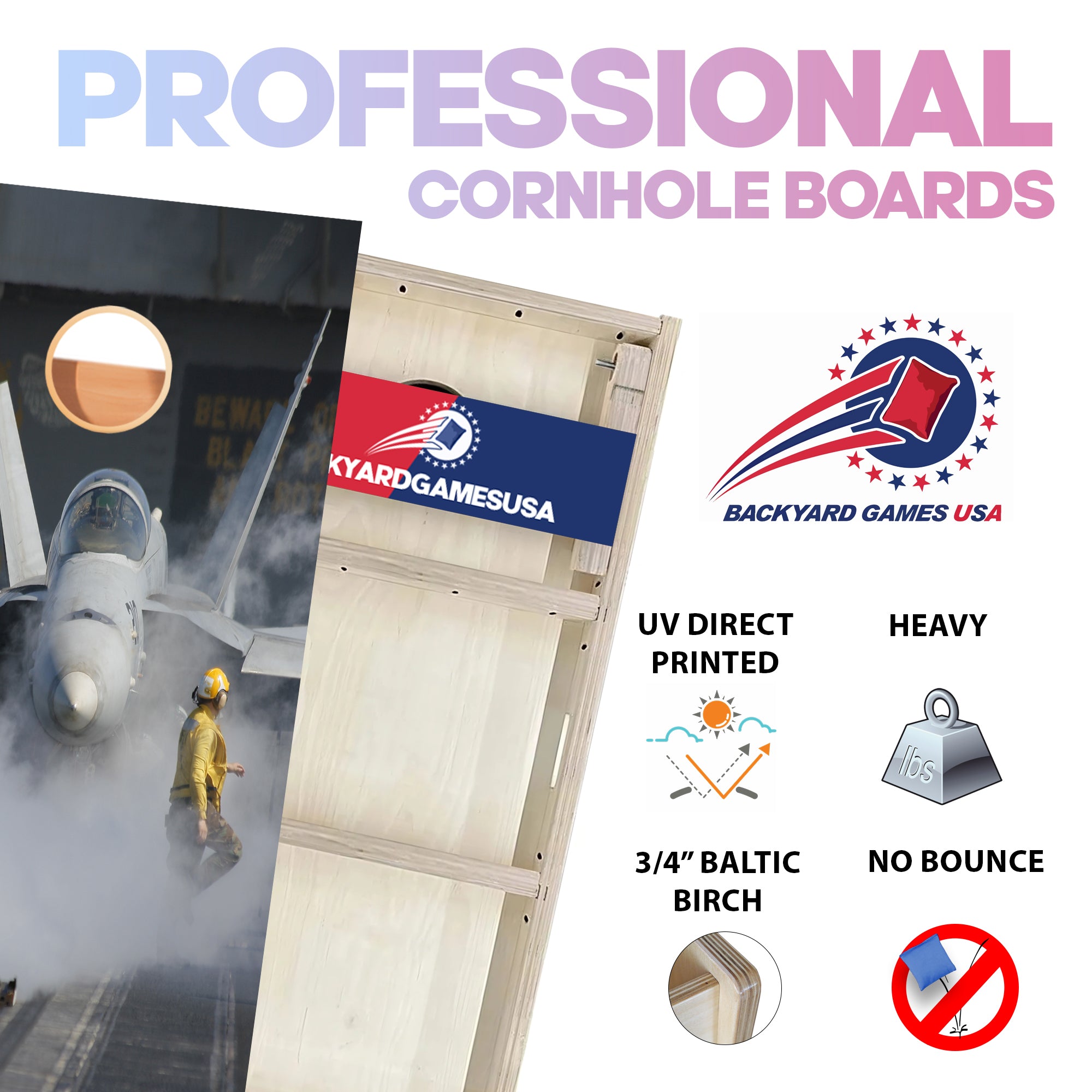 Jet Takeoff Professional Cornhole Boards