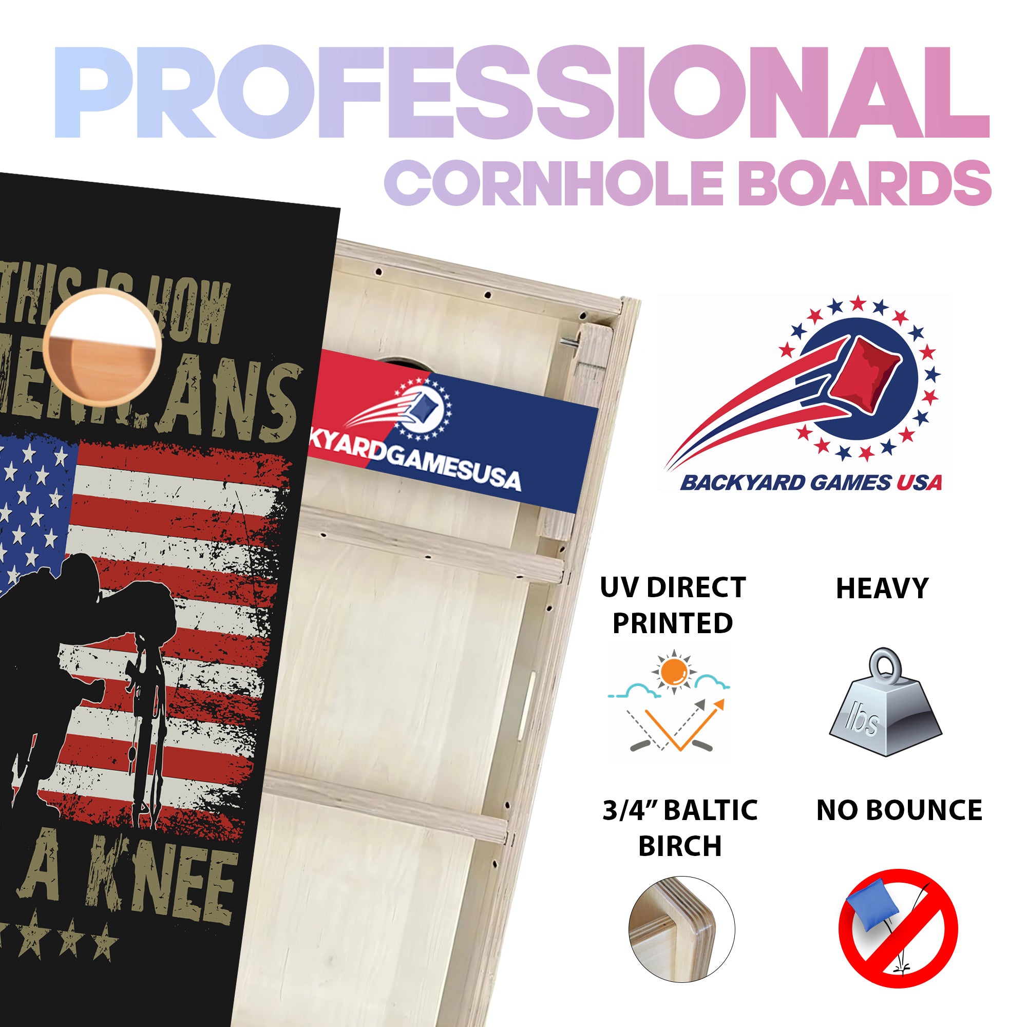 Take A Knee Professional Cornhole Boards