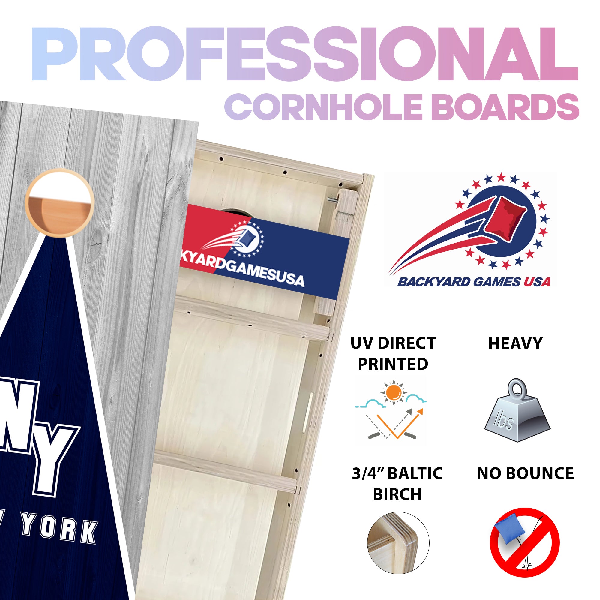 New York Baseball Professional Cornhole Boards