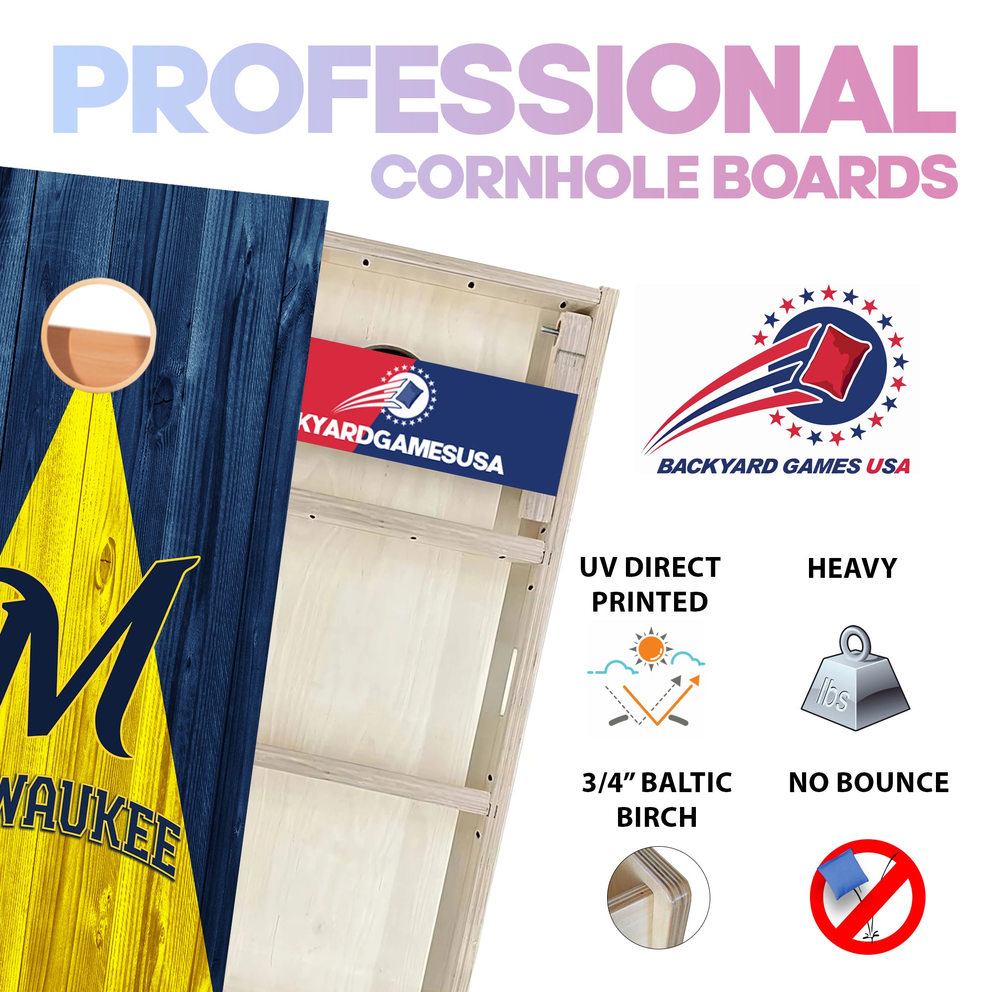 Milwaukee Baseball Professional Cornhole Boards