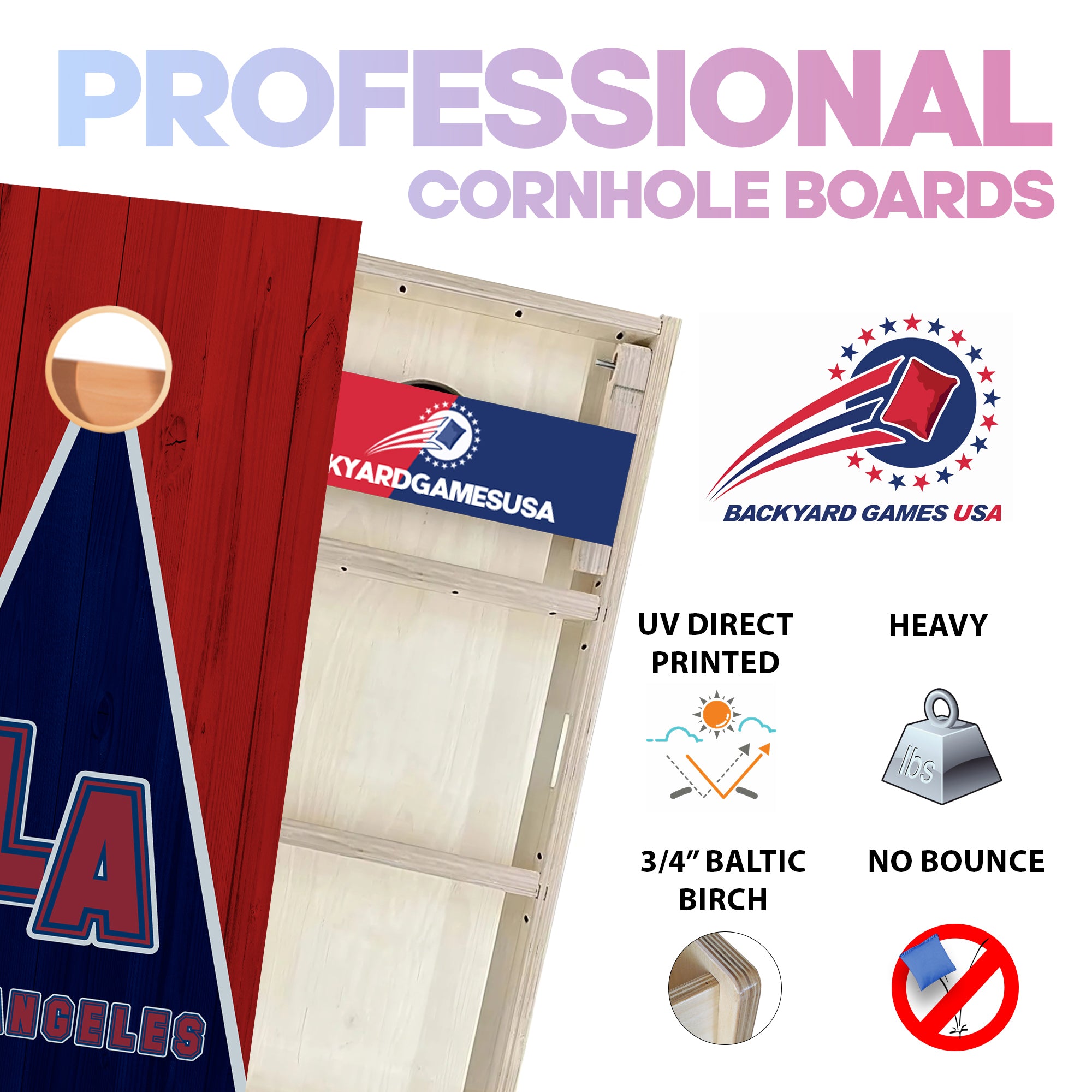 Los Angeles Baseball Professional Cornhole Boards
