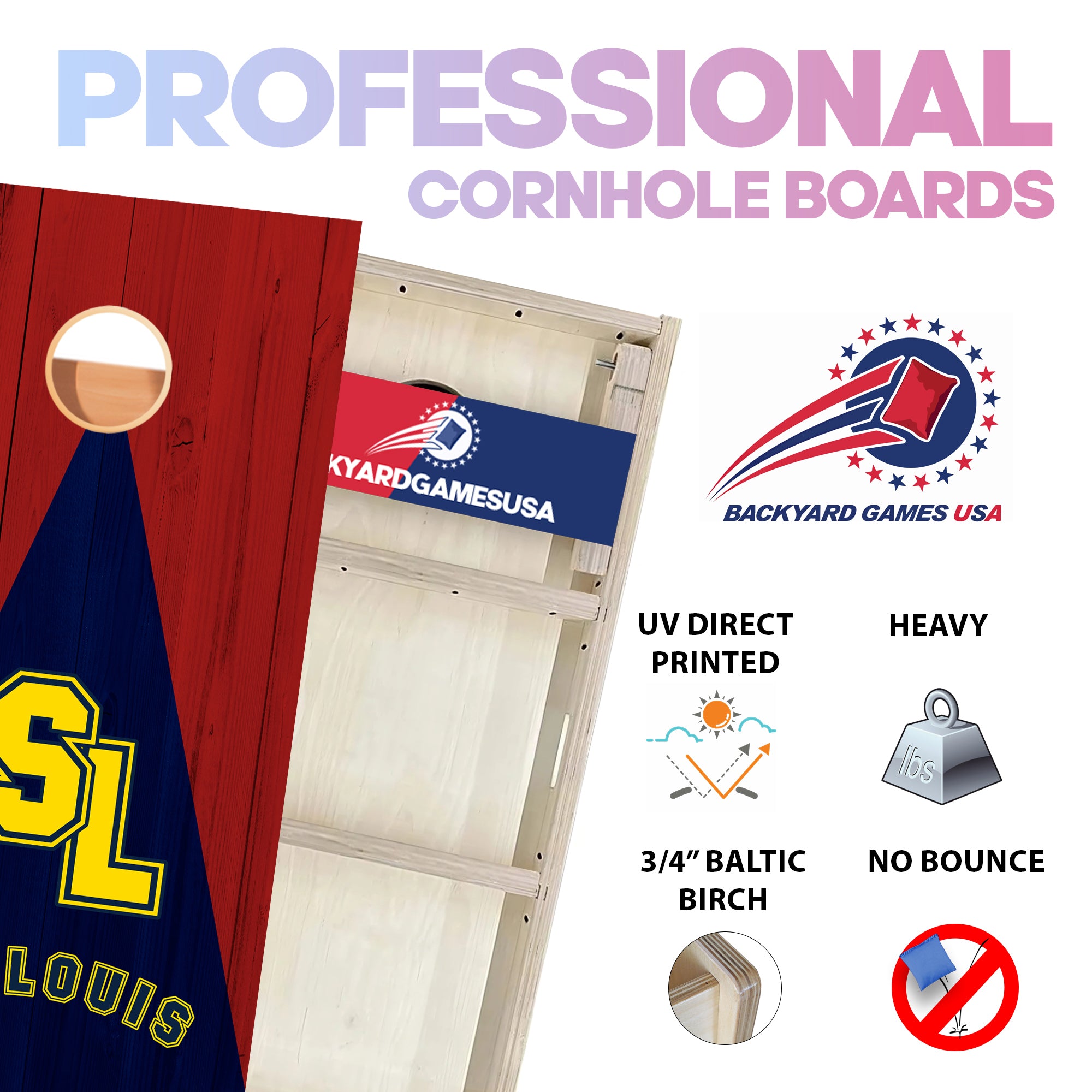 ST. Louis Baseball Professional Cornhole Boards