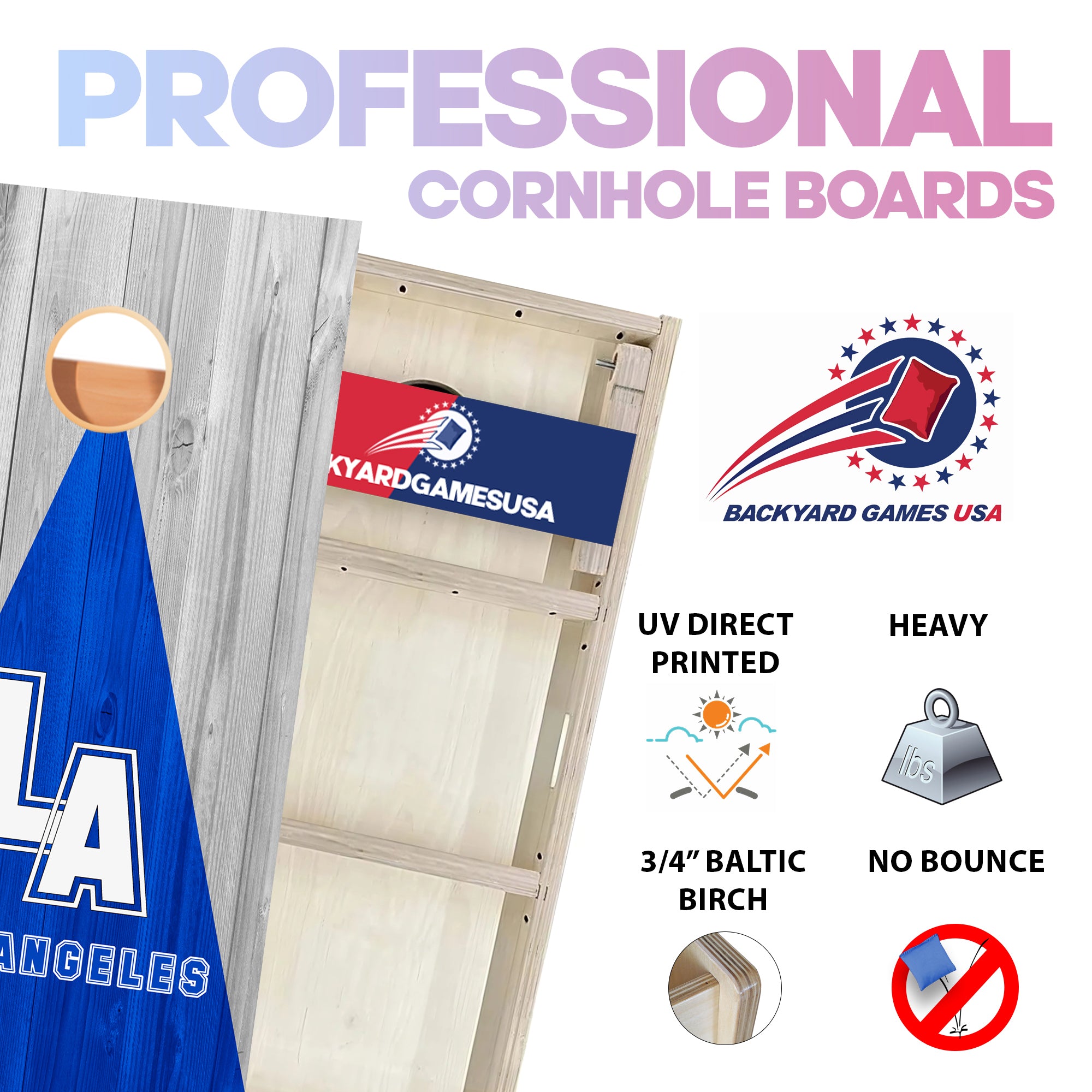 Los Angeles Baseball Professional Cornhole Boards