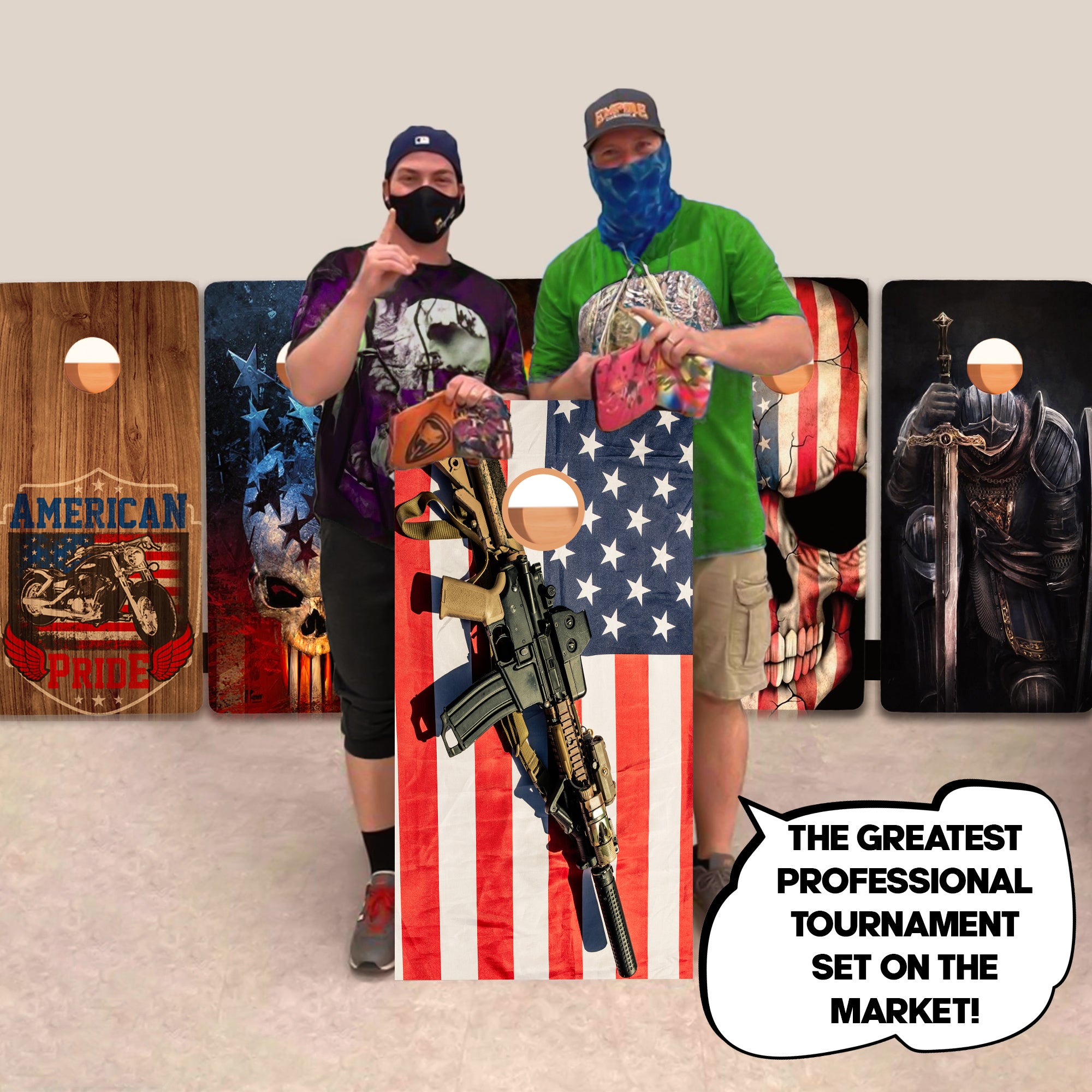 Gun Flag Professional Cornhole Boards