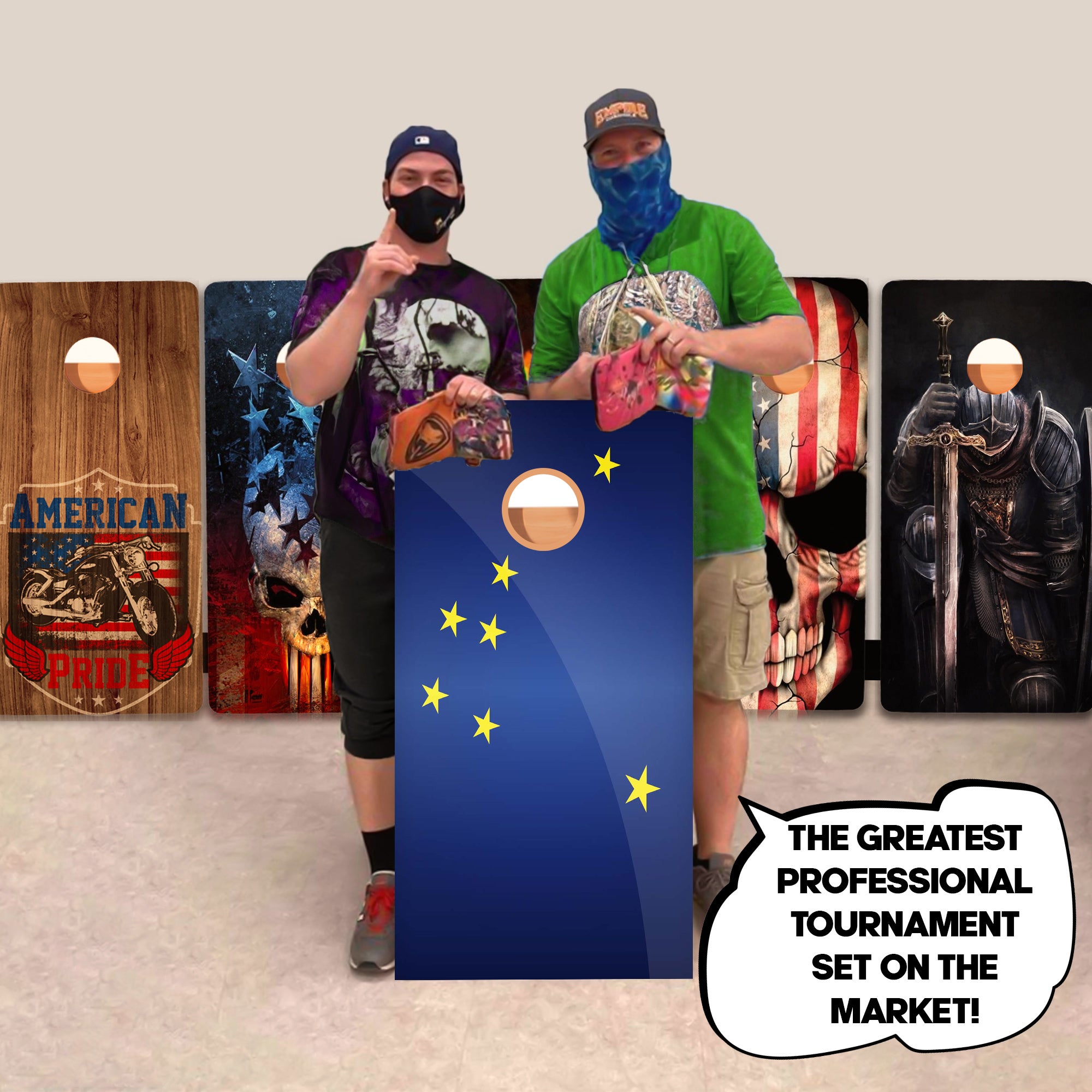 Alaska Flag Professional Cornhole Boards