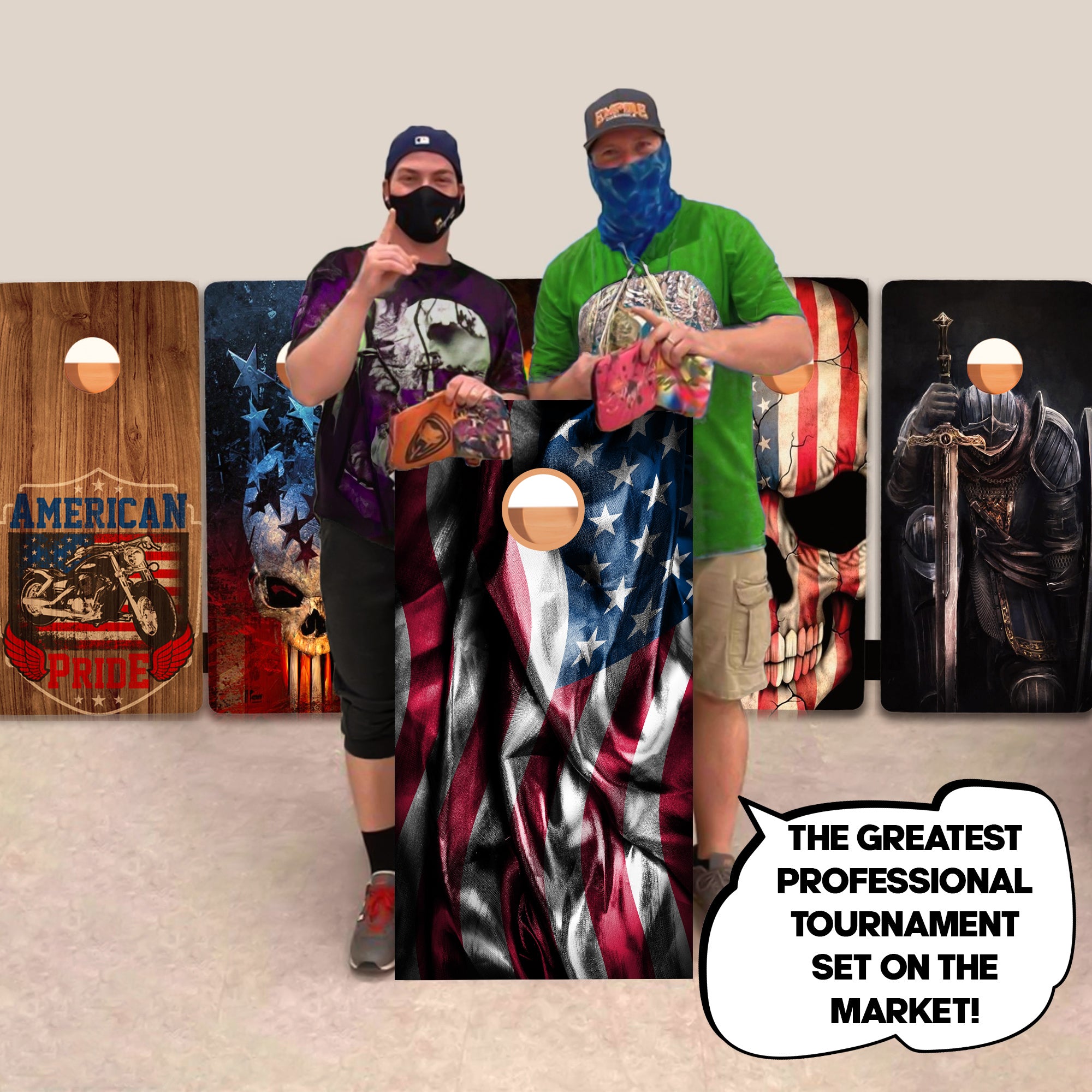 US Flag Cloth Professional Cornhole Boards