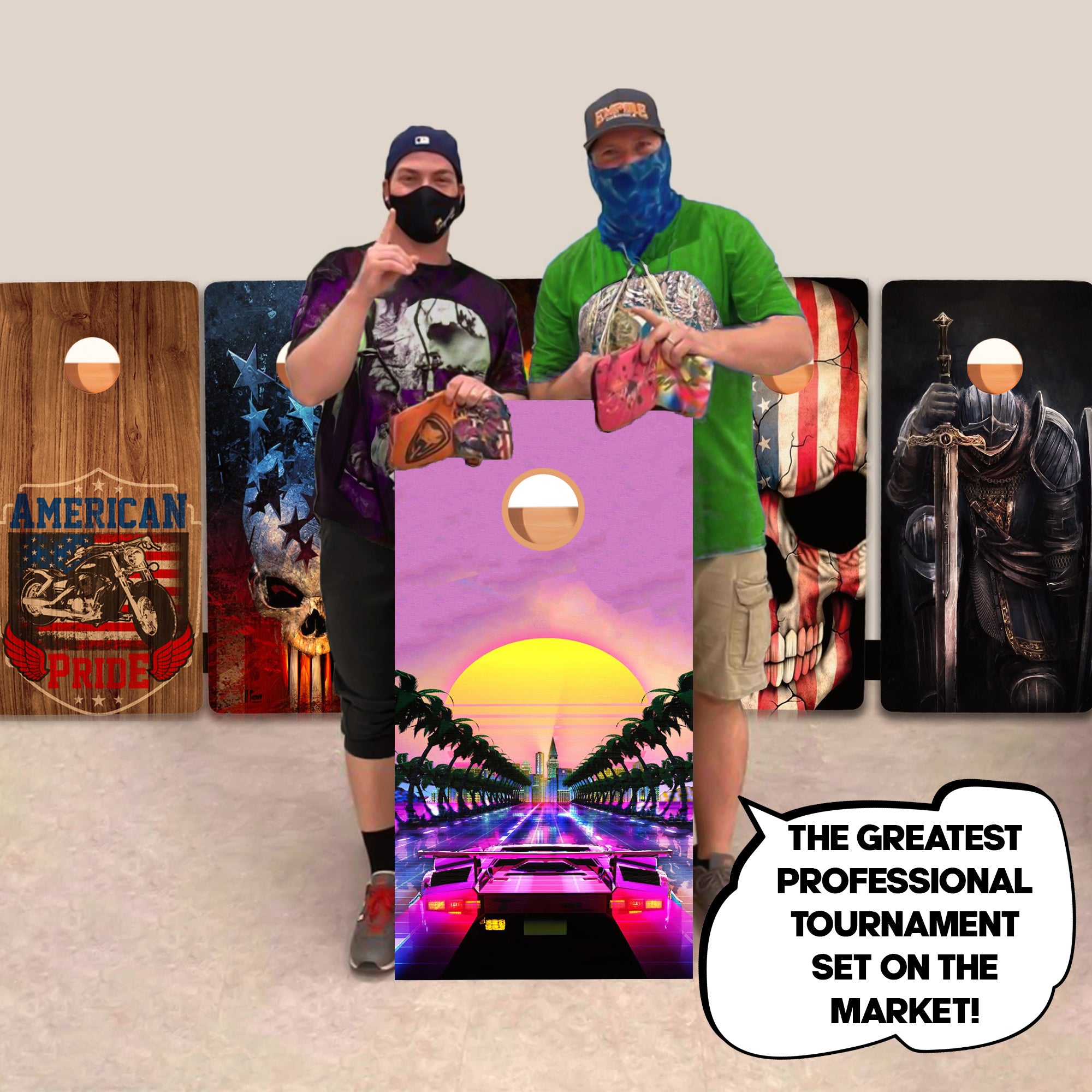Purple Sports Car Professional Cornhole Boards