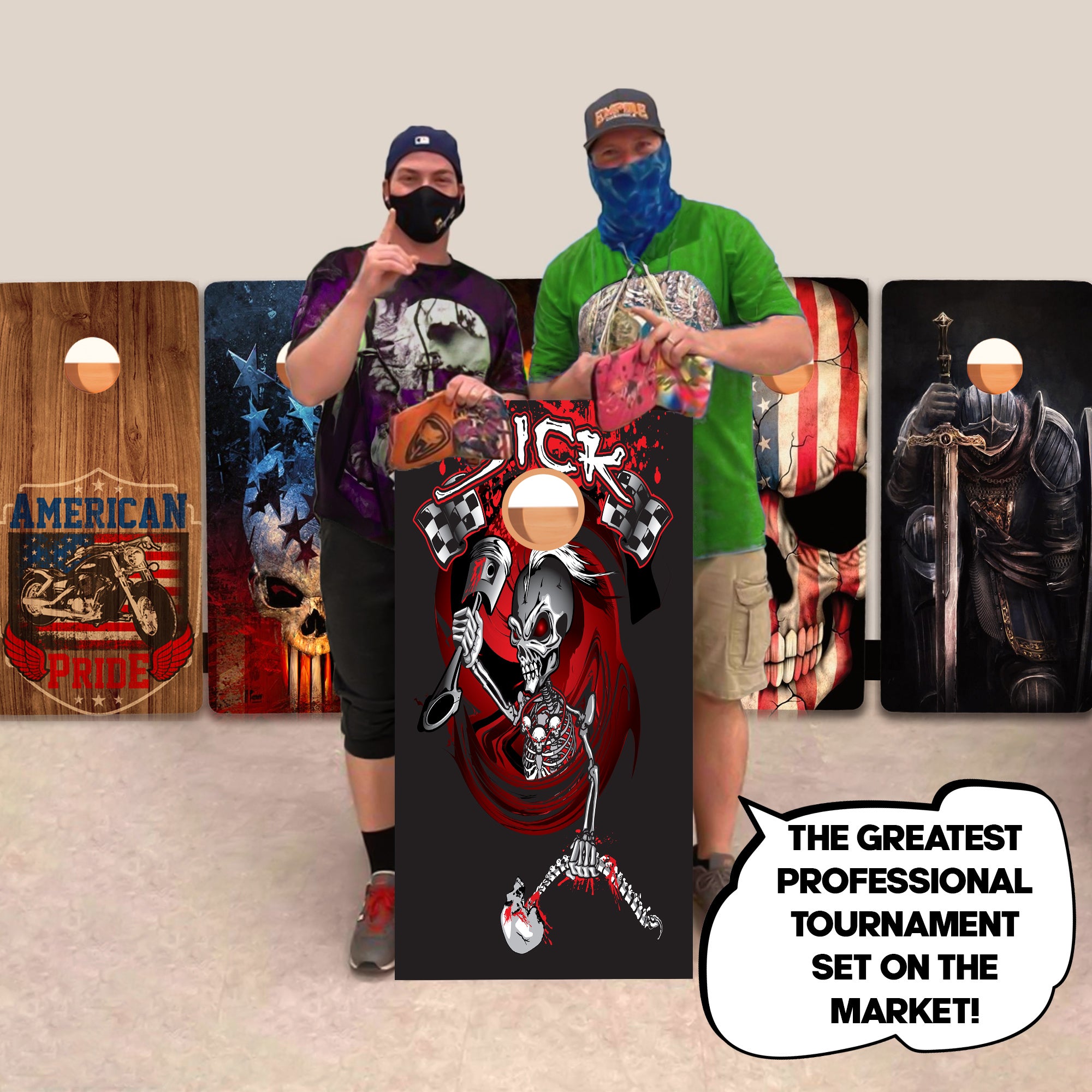 Sick Race Flag Professional Cornhole Boards