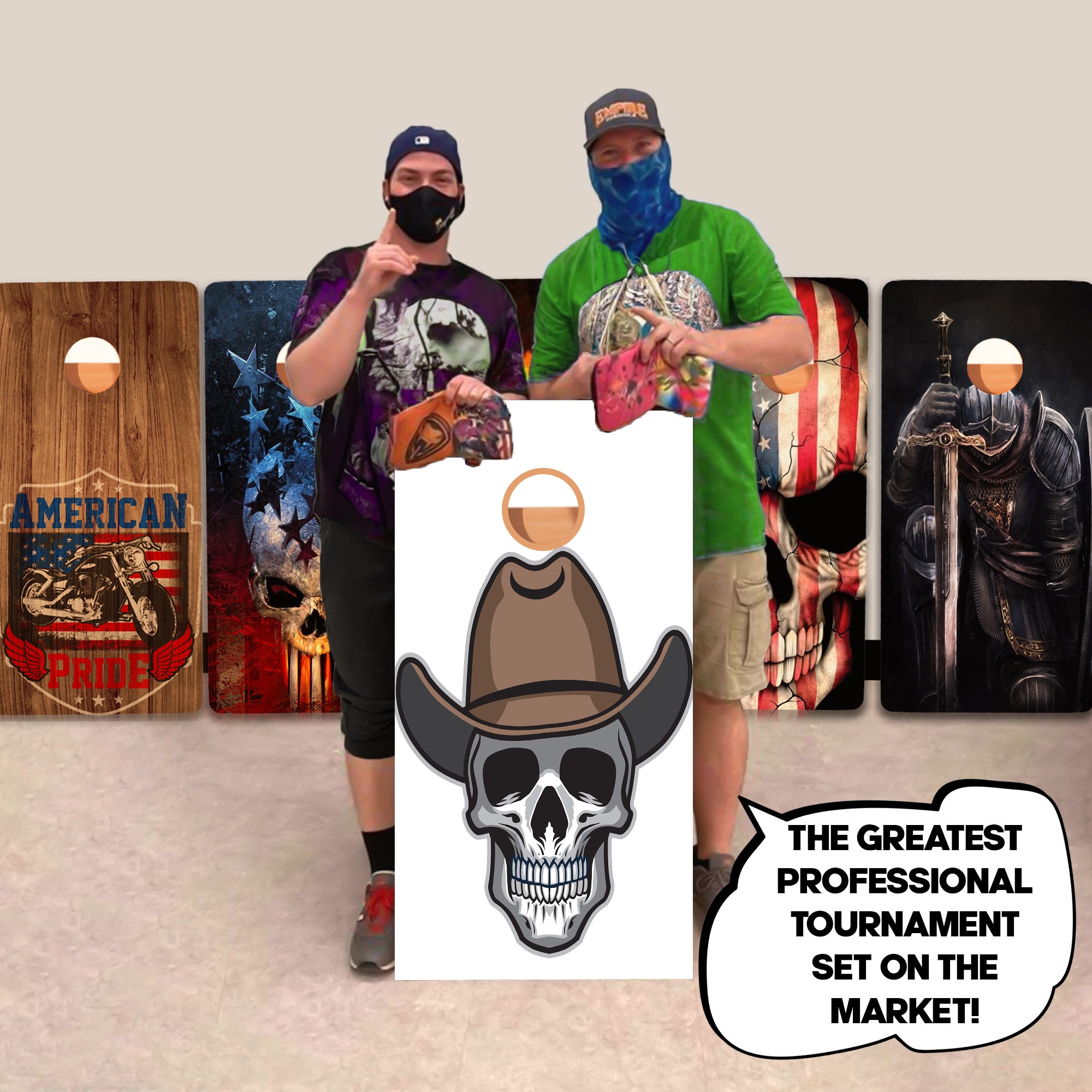 Cowboy Skull Professional Cornhole Boards