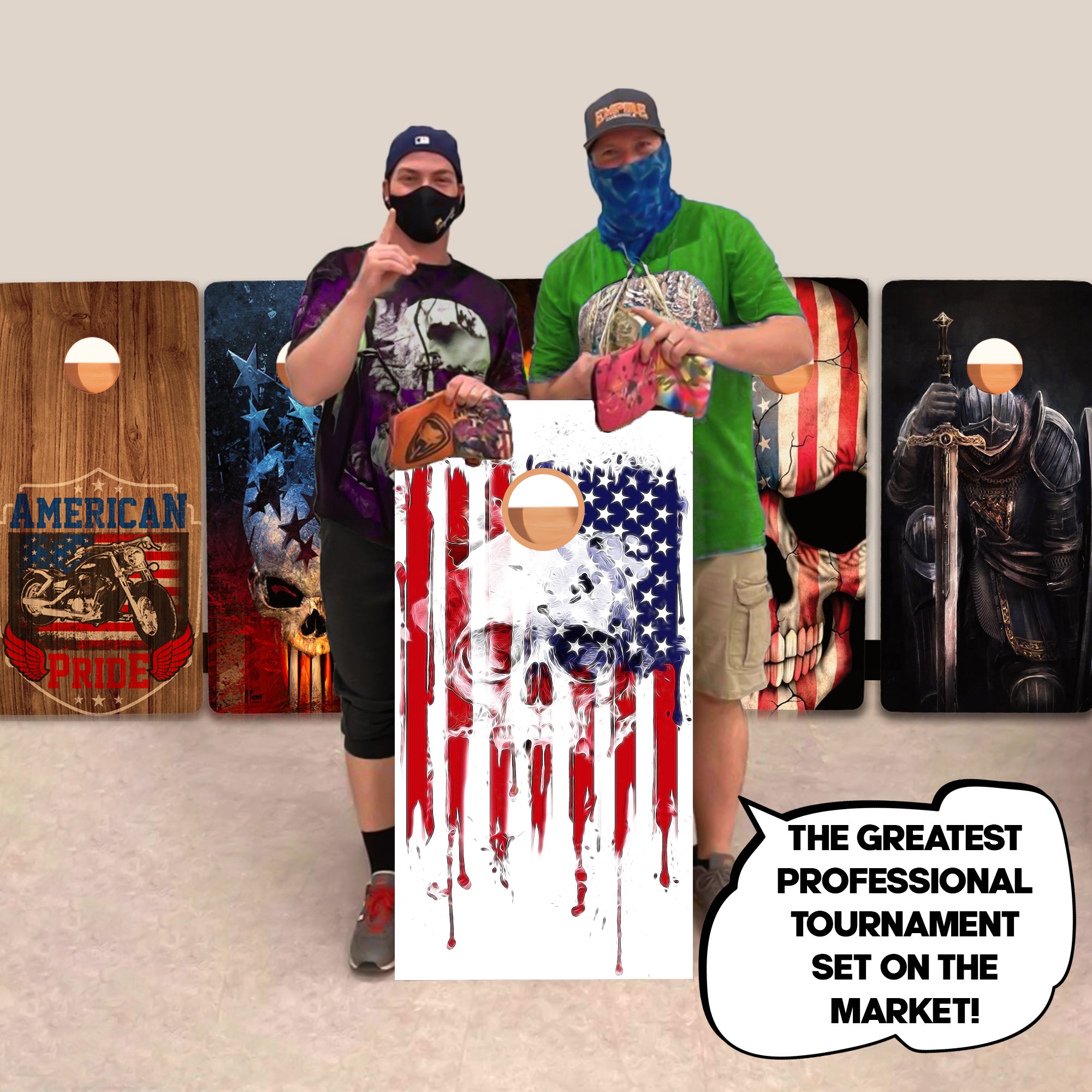 Skull Flag Professional Cornhole Boards