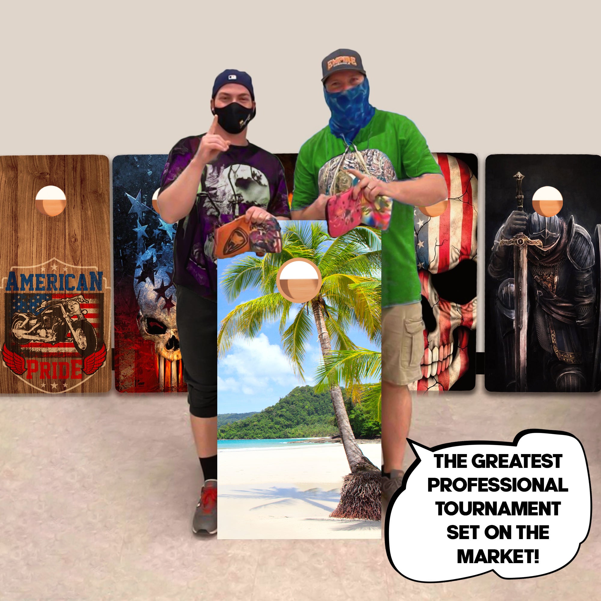 Palm Tree Ocean Professional Cornhole Boards