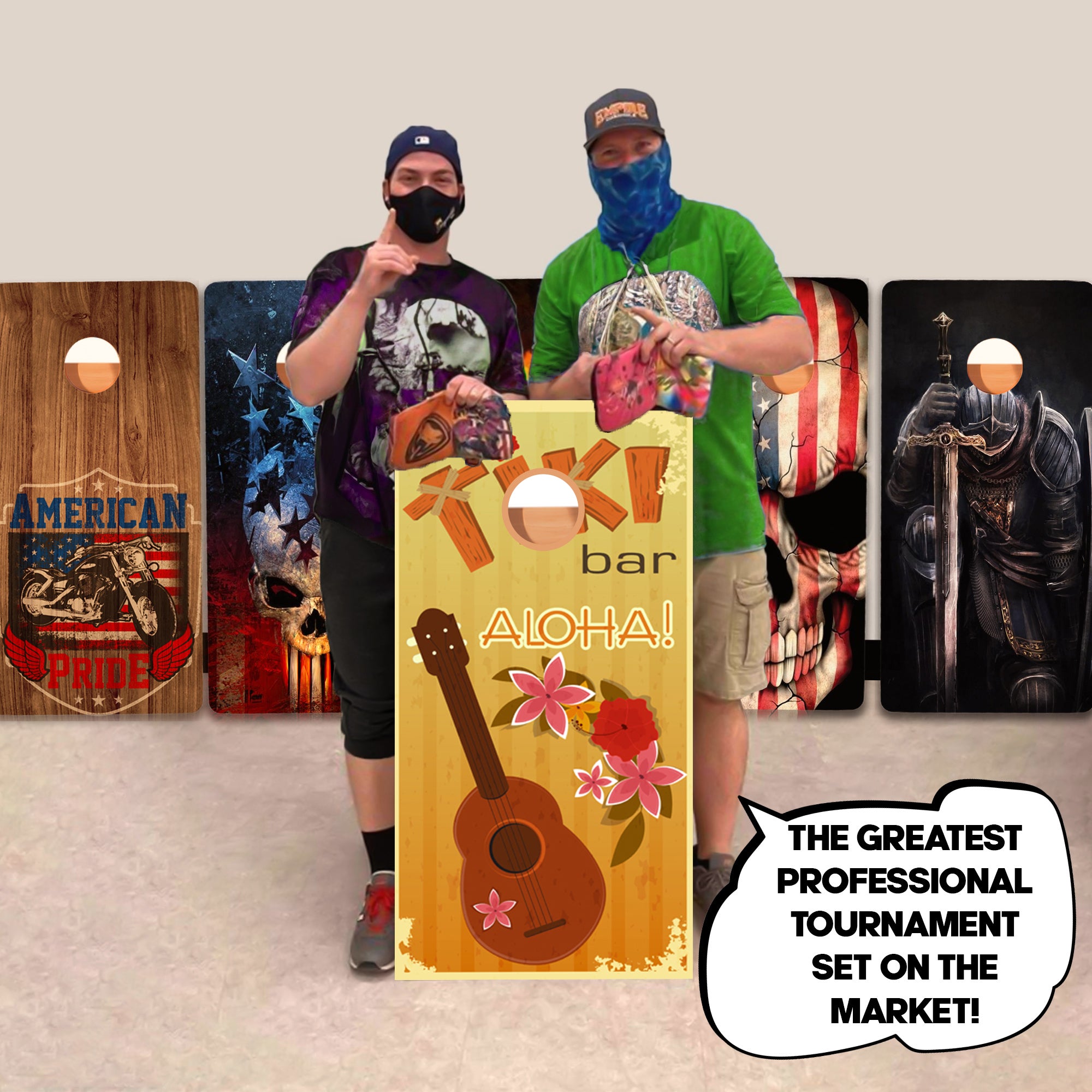 Orange Tiki Professional Cornhole Boards