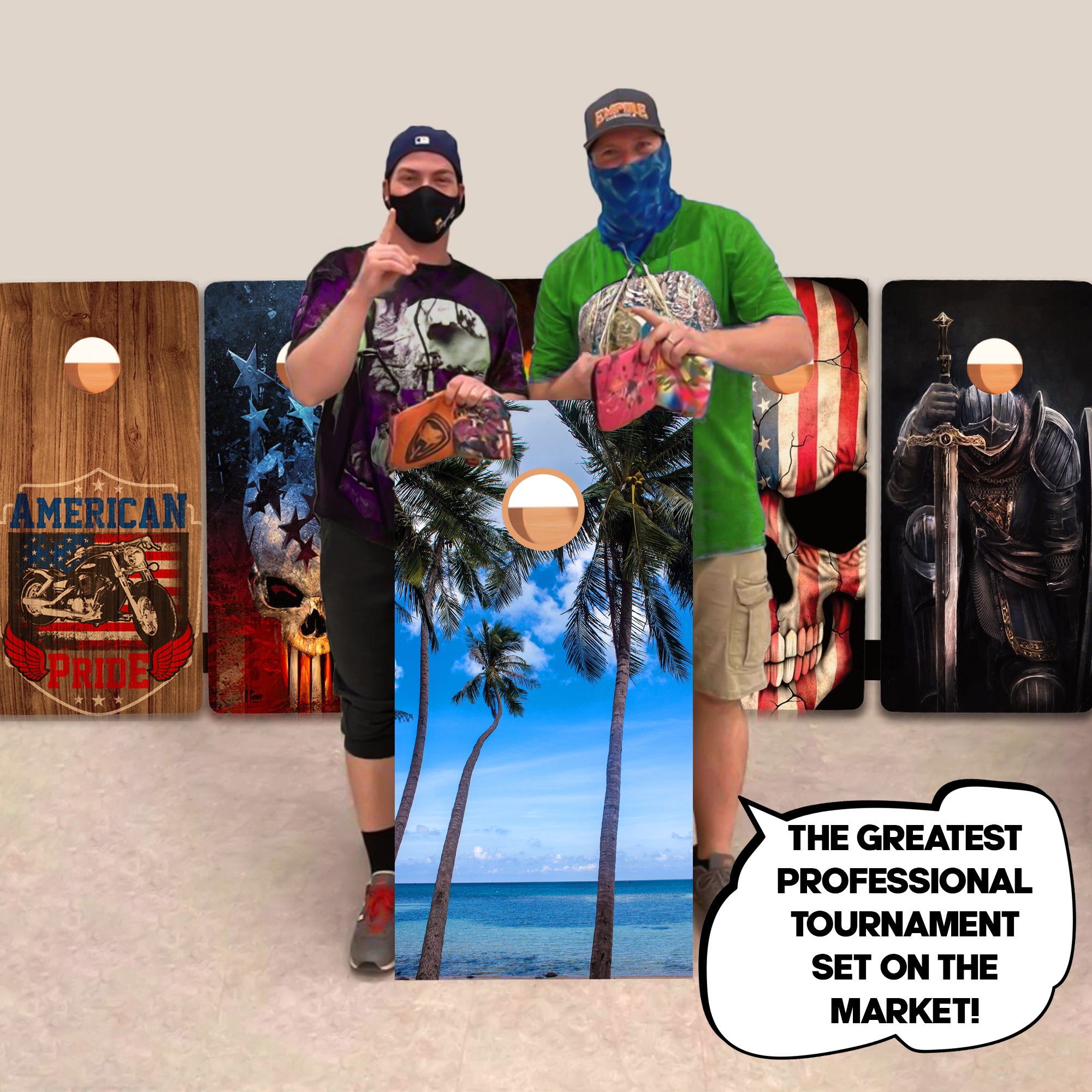 Palm Trees Ocean Professional Cornhole Boards