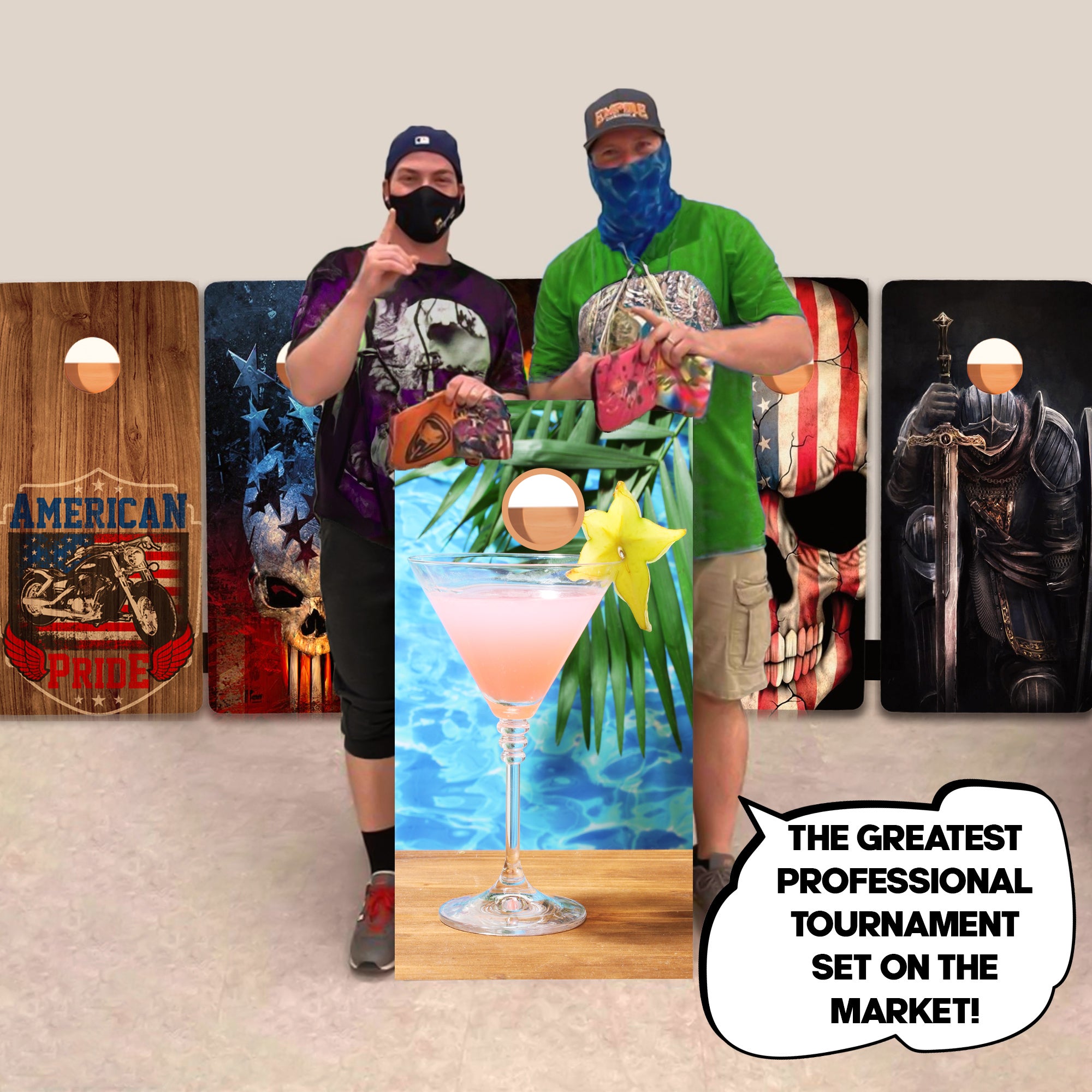 Palm Tree Ocean Professional Cornhole Boards