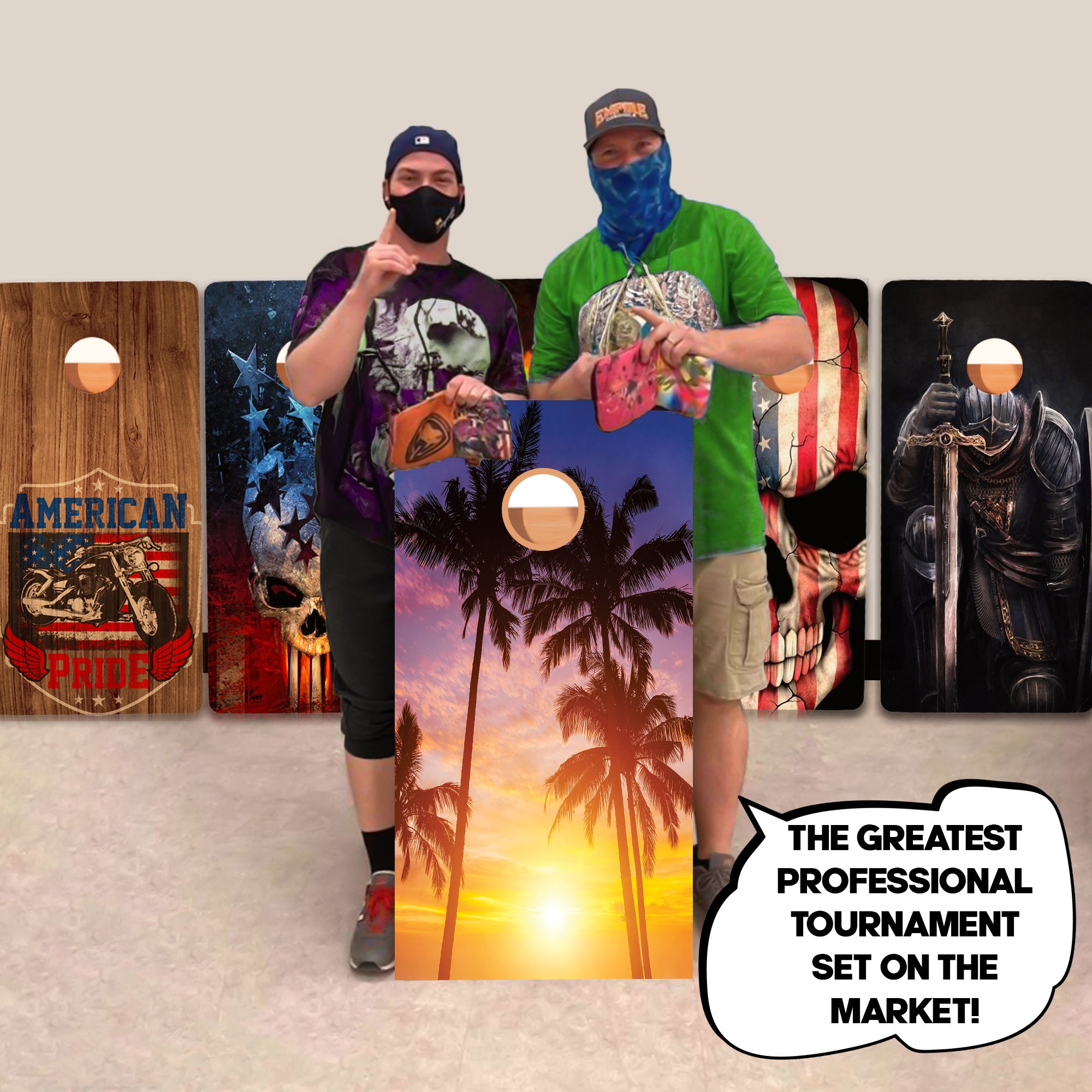 Palm Trees Ocean Professional Cornhole Boards