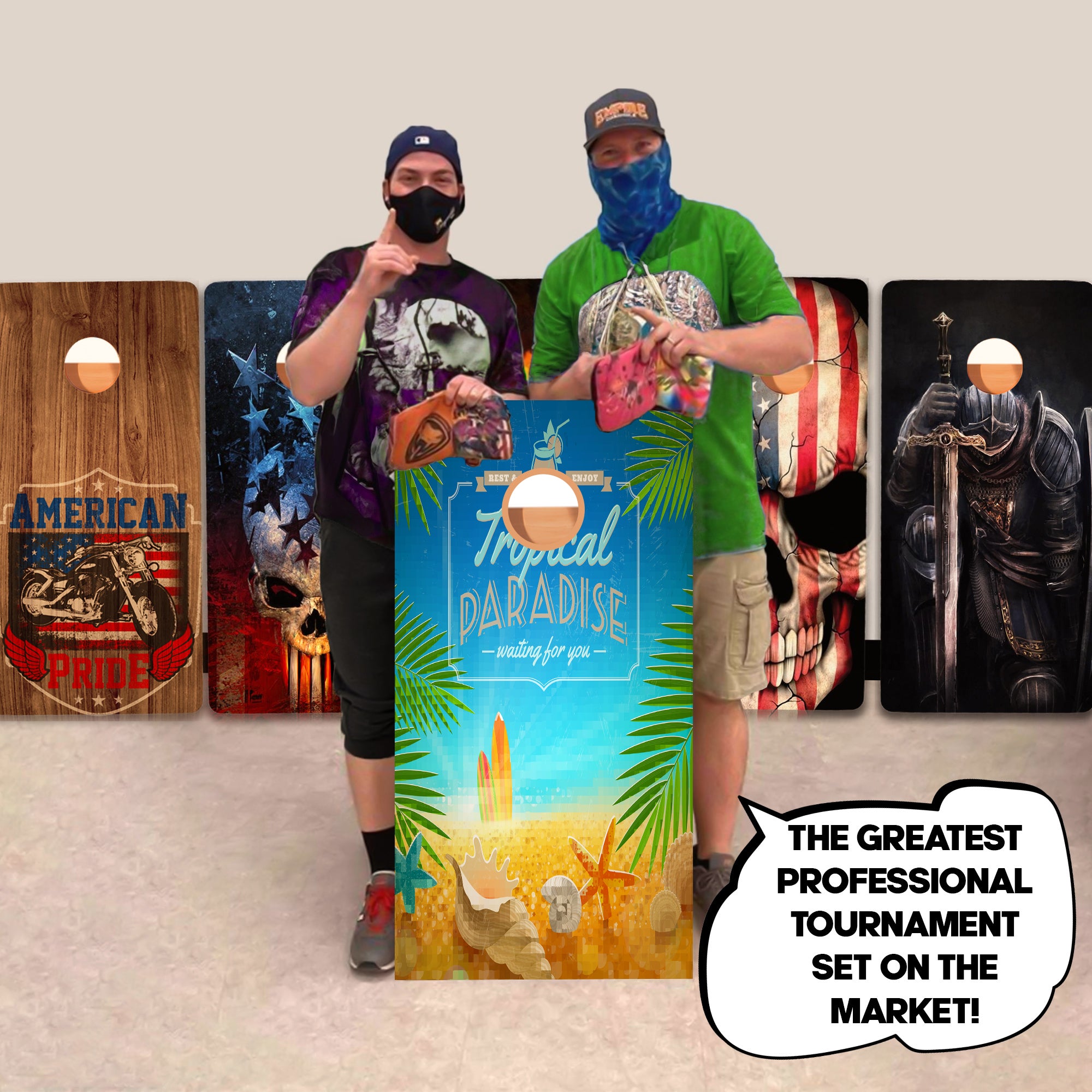 Tropical Cartoon Professional Cornhole Boards