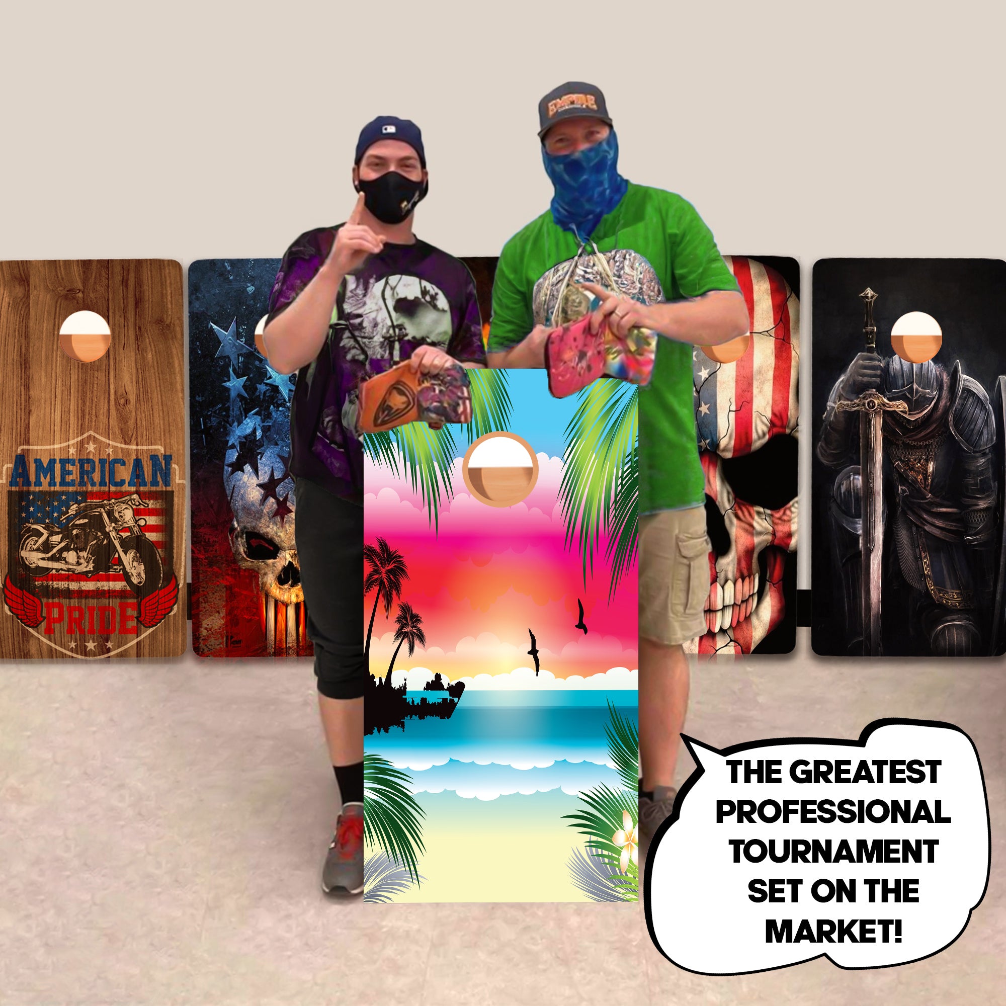 Colorful Tropical Professional Cornhole Boards