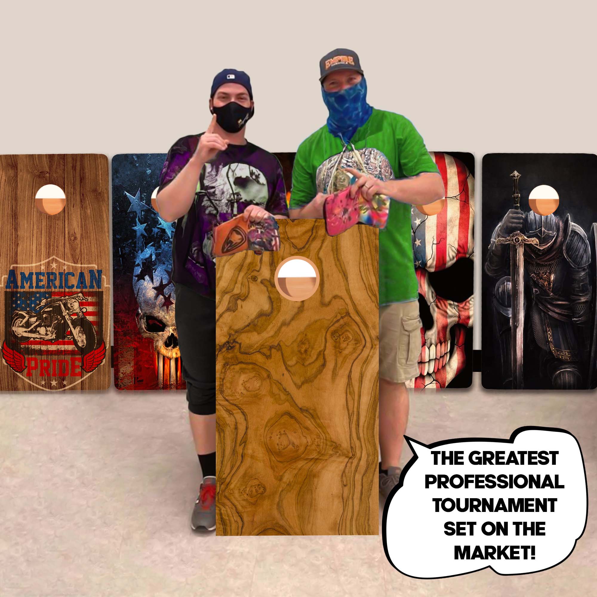Stained Brown Professional Cornhole Boards