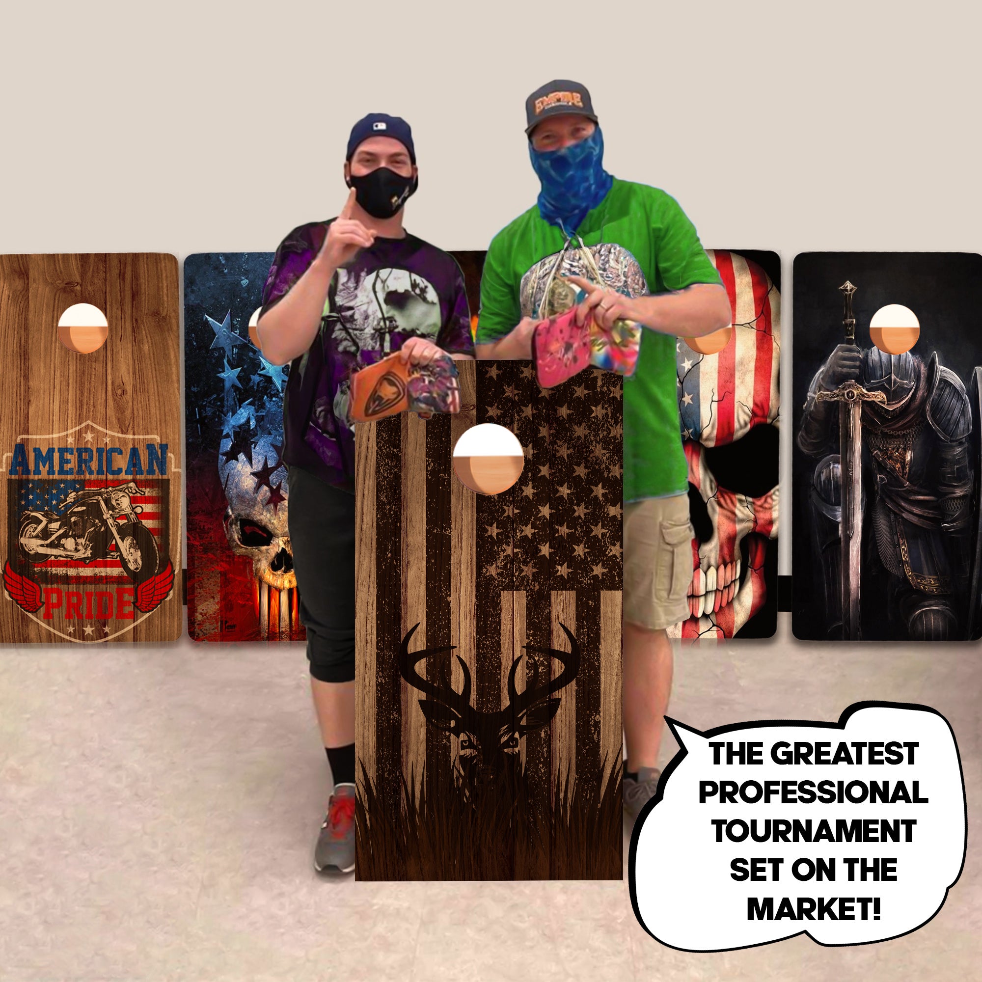 Deer in Field Professional Cornhole Boards