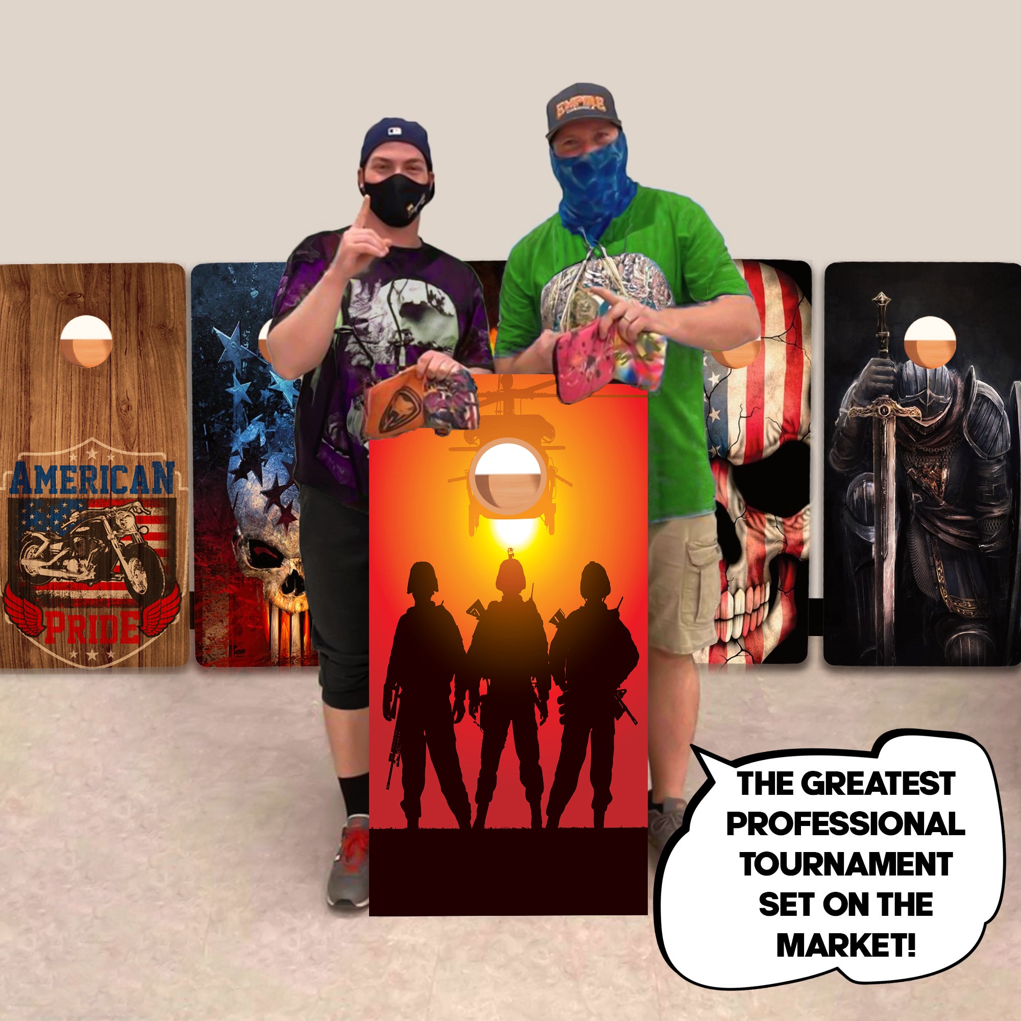 Soldiers Sunset Professional Cornhole Boards