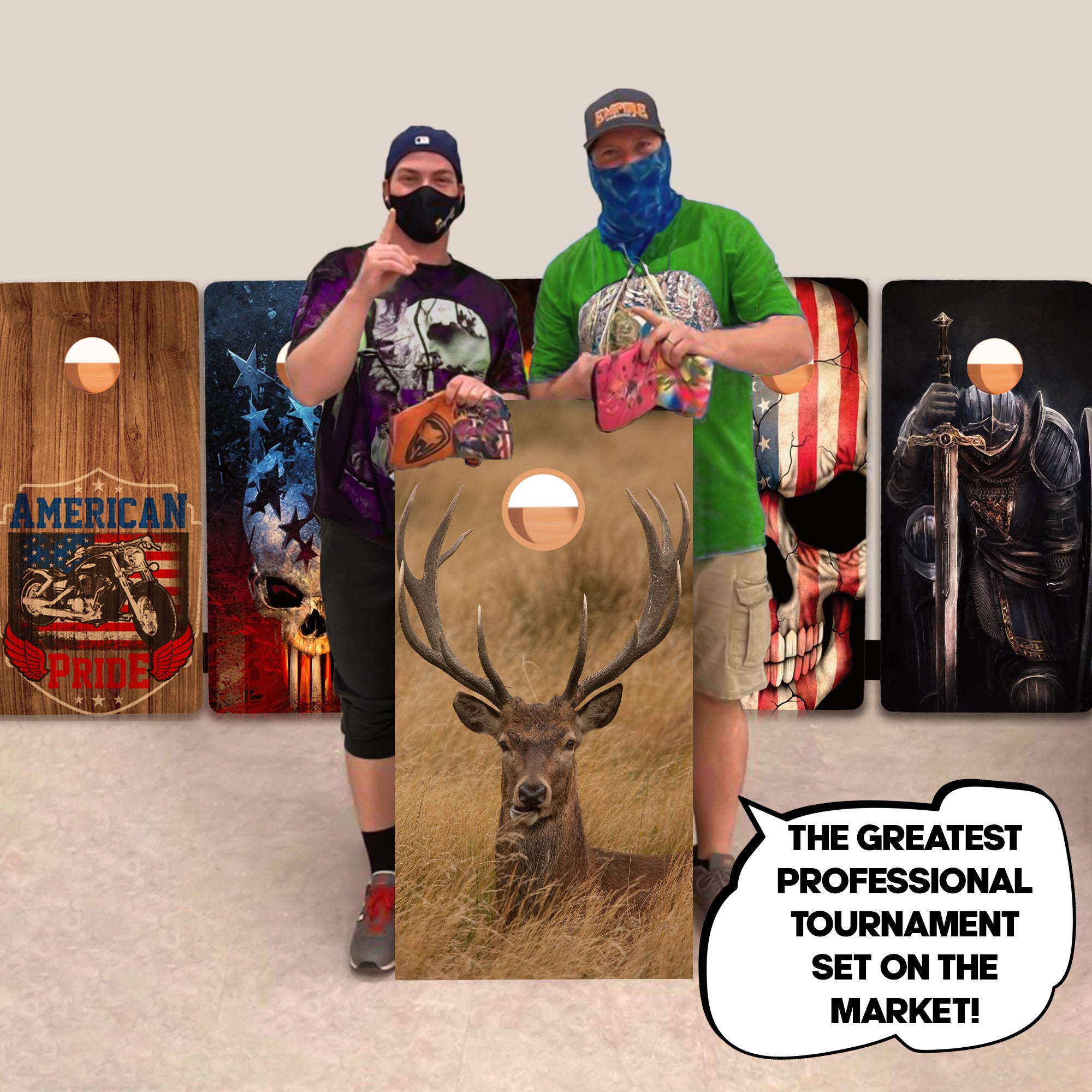 Deer in Grass Professional Cornhole Boards
