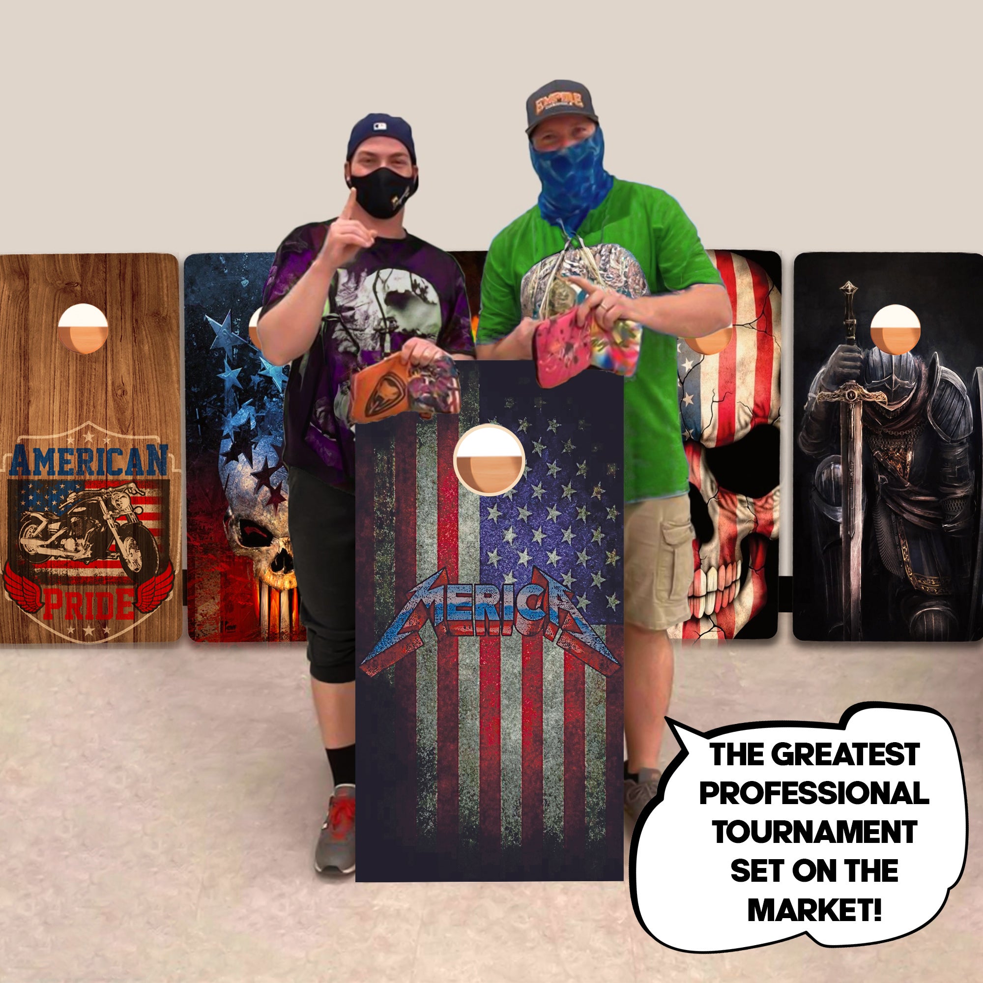 America Flag Professional Cornhole Boards