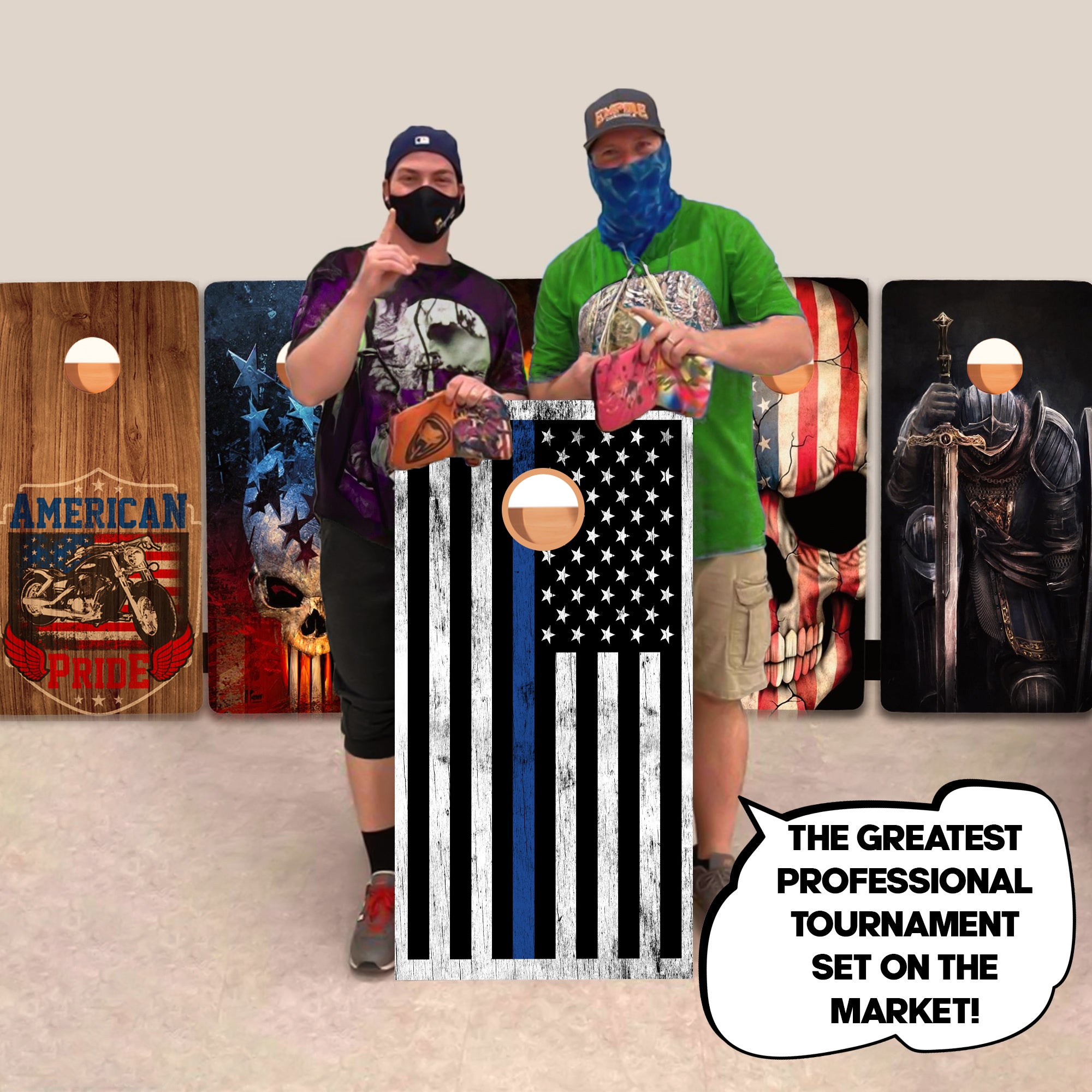 Blue Line Wood Professional Cornhole Boards