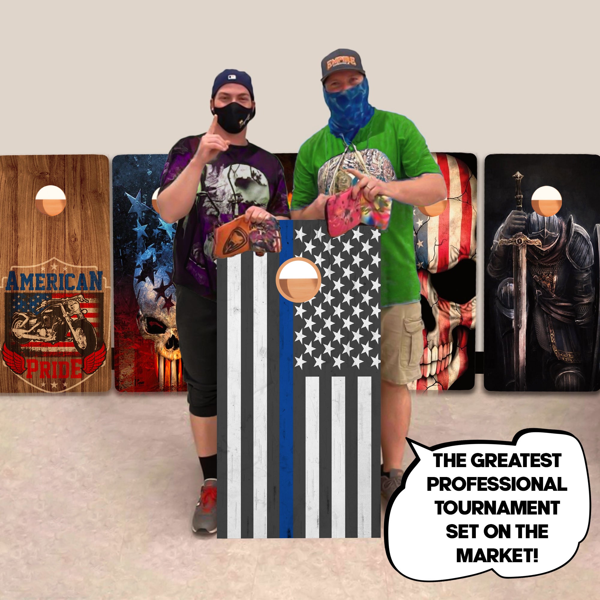 Blue Line Clean Professional Cornhole Boards