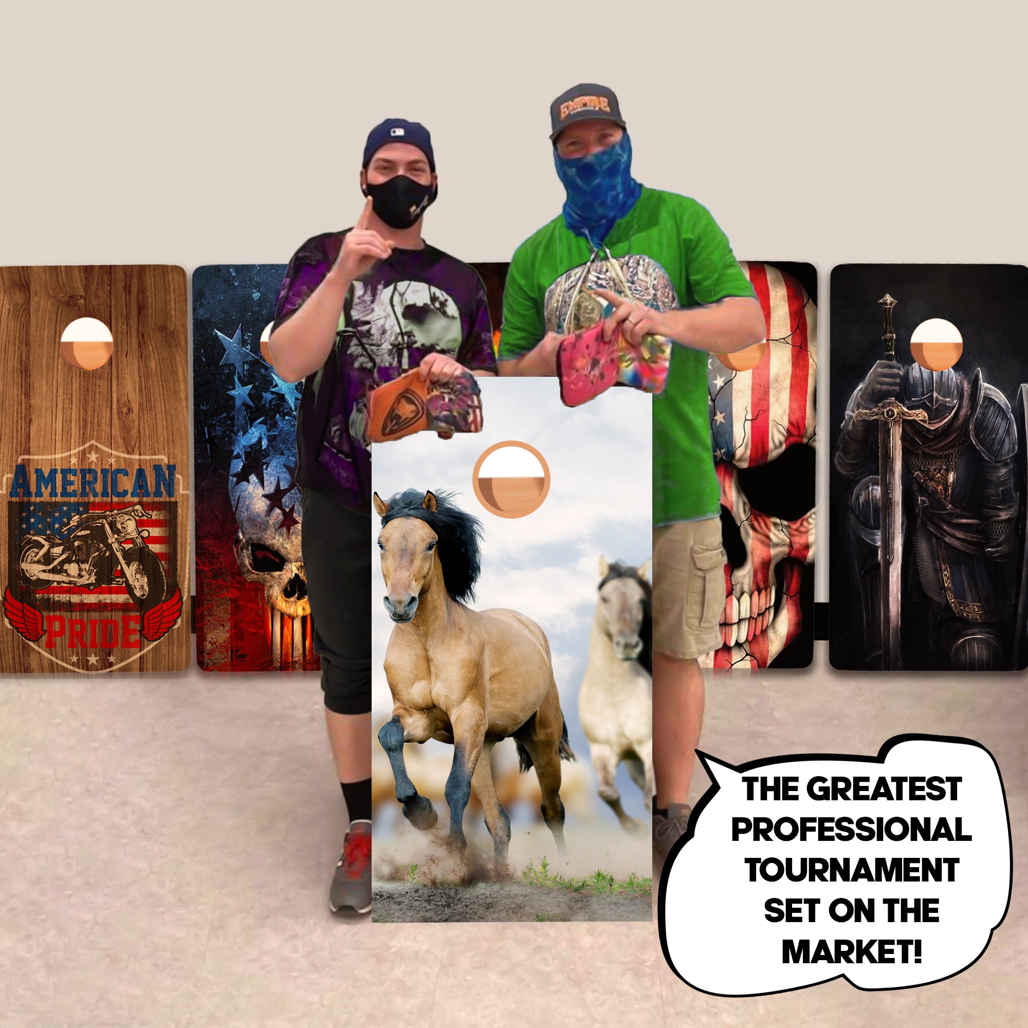 Horses Running Professional Cornhole Boards