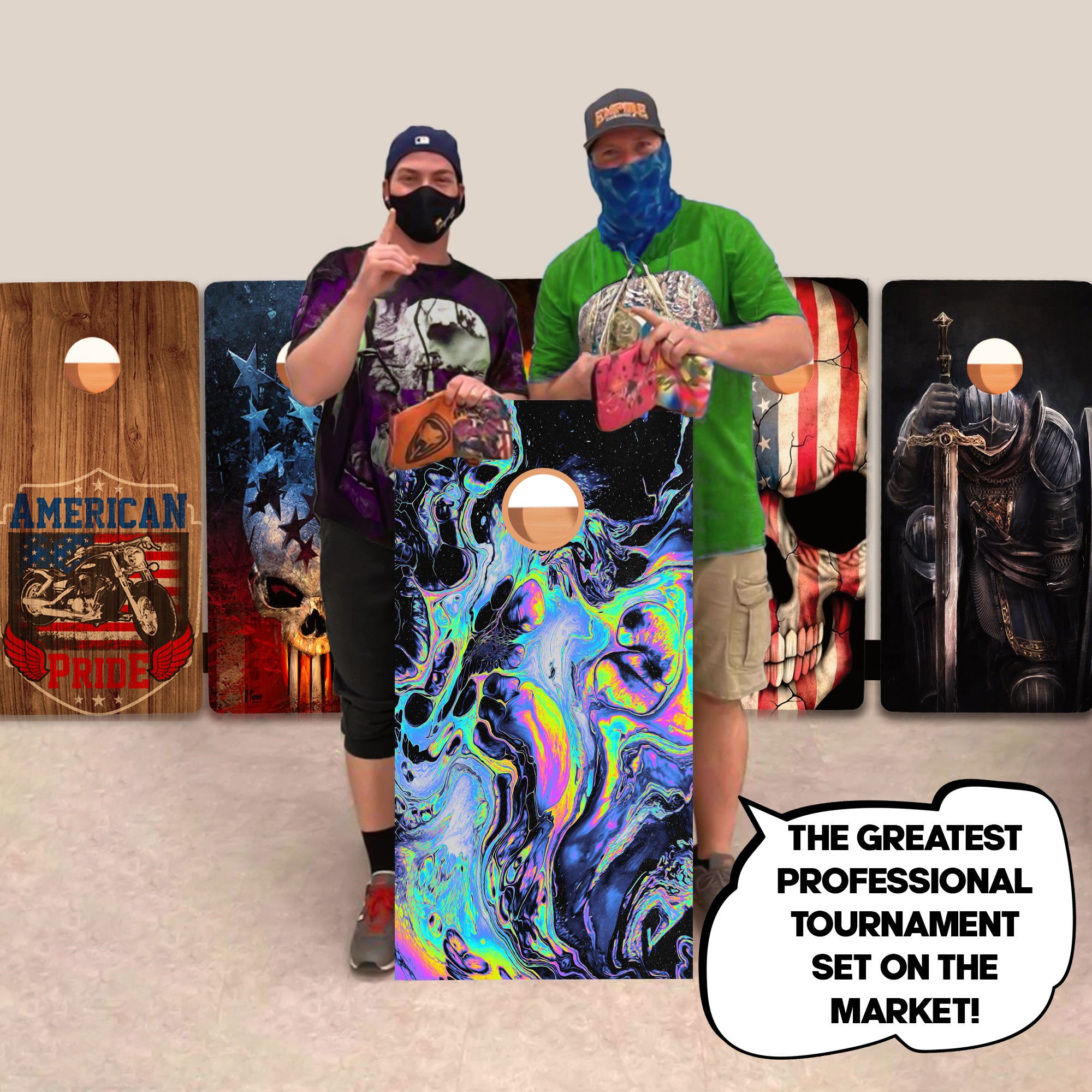 Rainbow Oil Professional Cornhole Boards