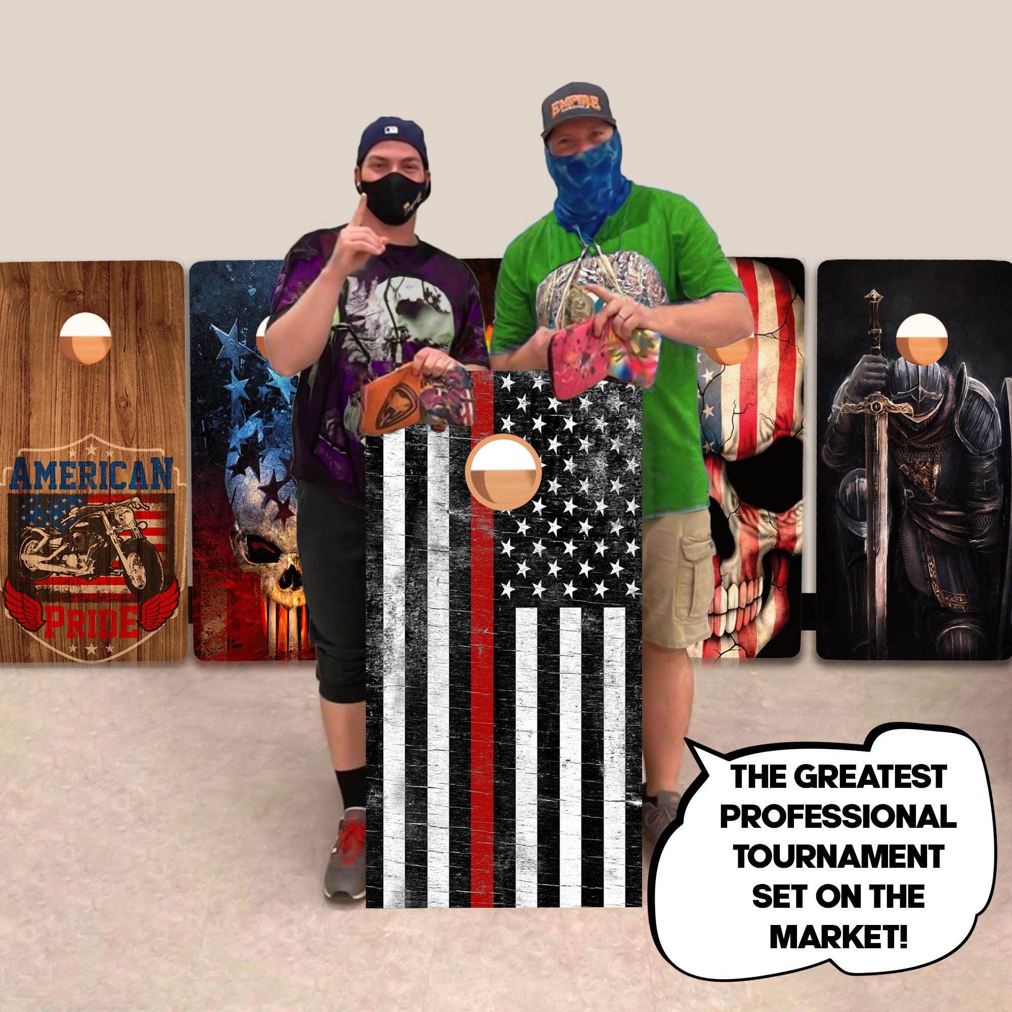 Rustic Red Line Professional Cornhole Boards