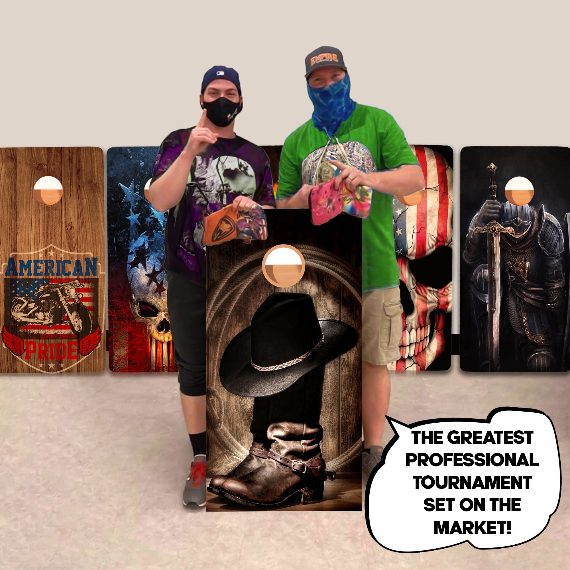 Cowboy Boots and Hat Professional Cornhole Boards