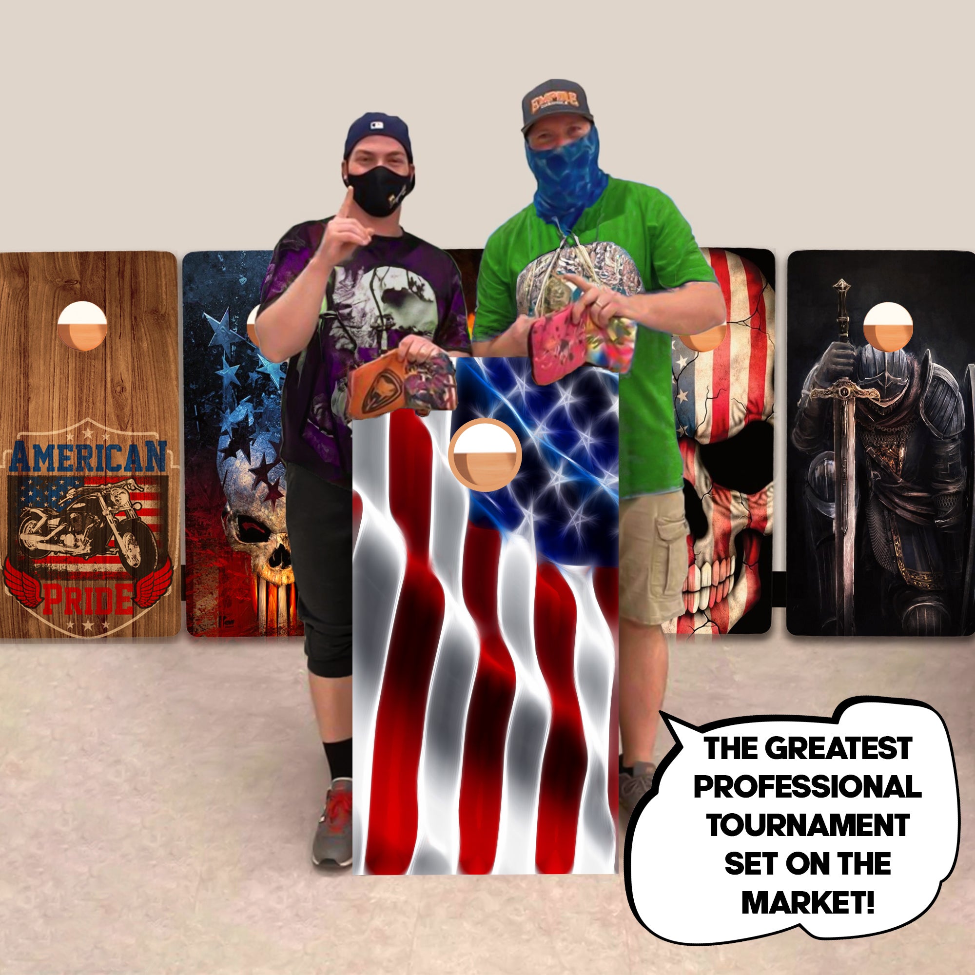 Wavy Flag Professional Cornhole Boards