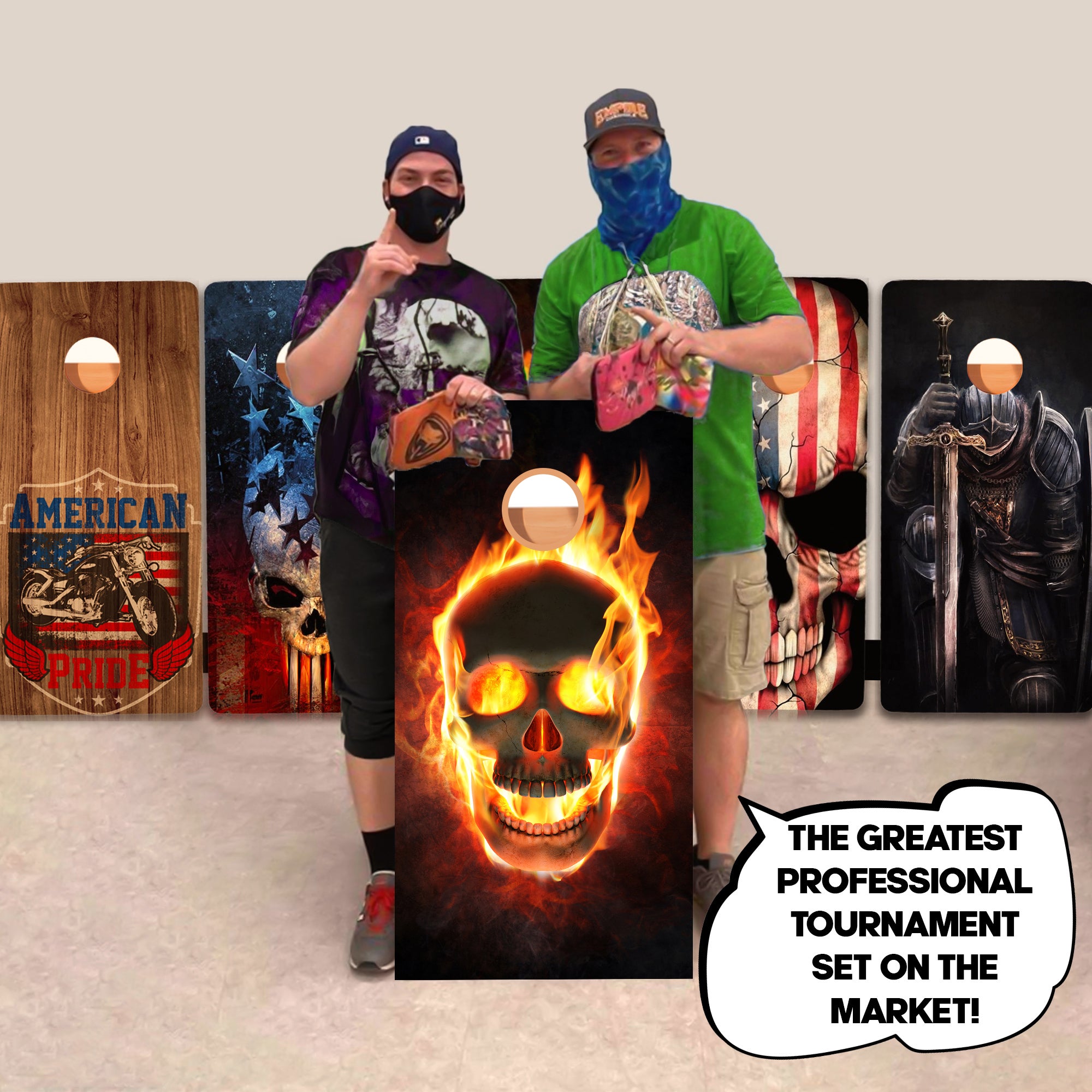 Glowing Skull Professional Cornhole Boards