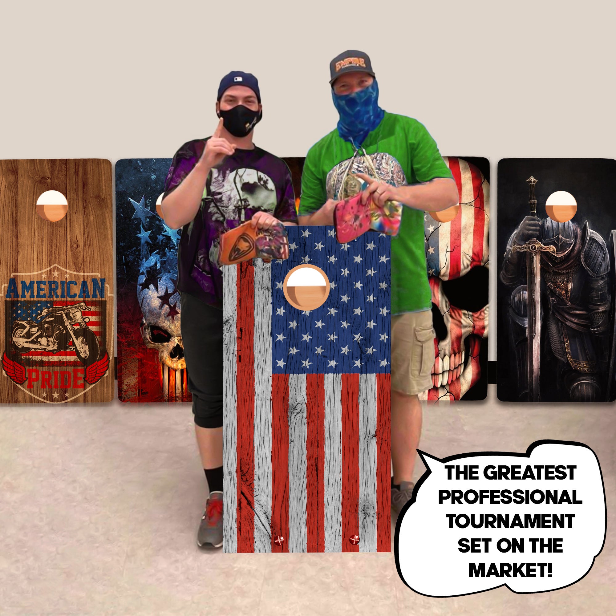 Wood Flag Professional Cornhole Boards