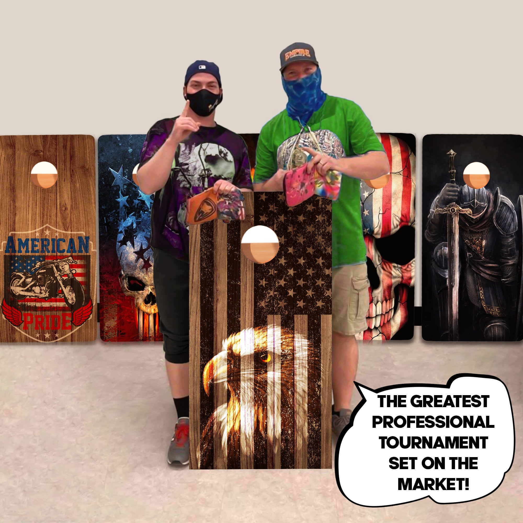 Eagle Engraved Wood Professional Cornhole Boards