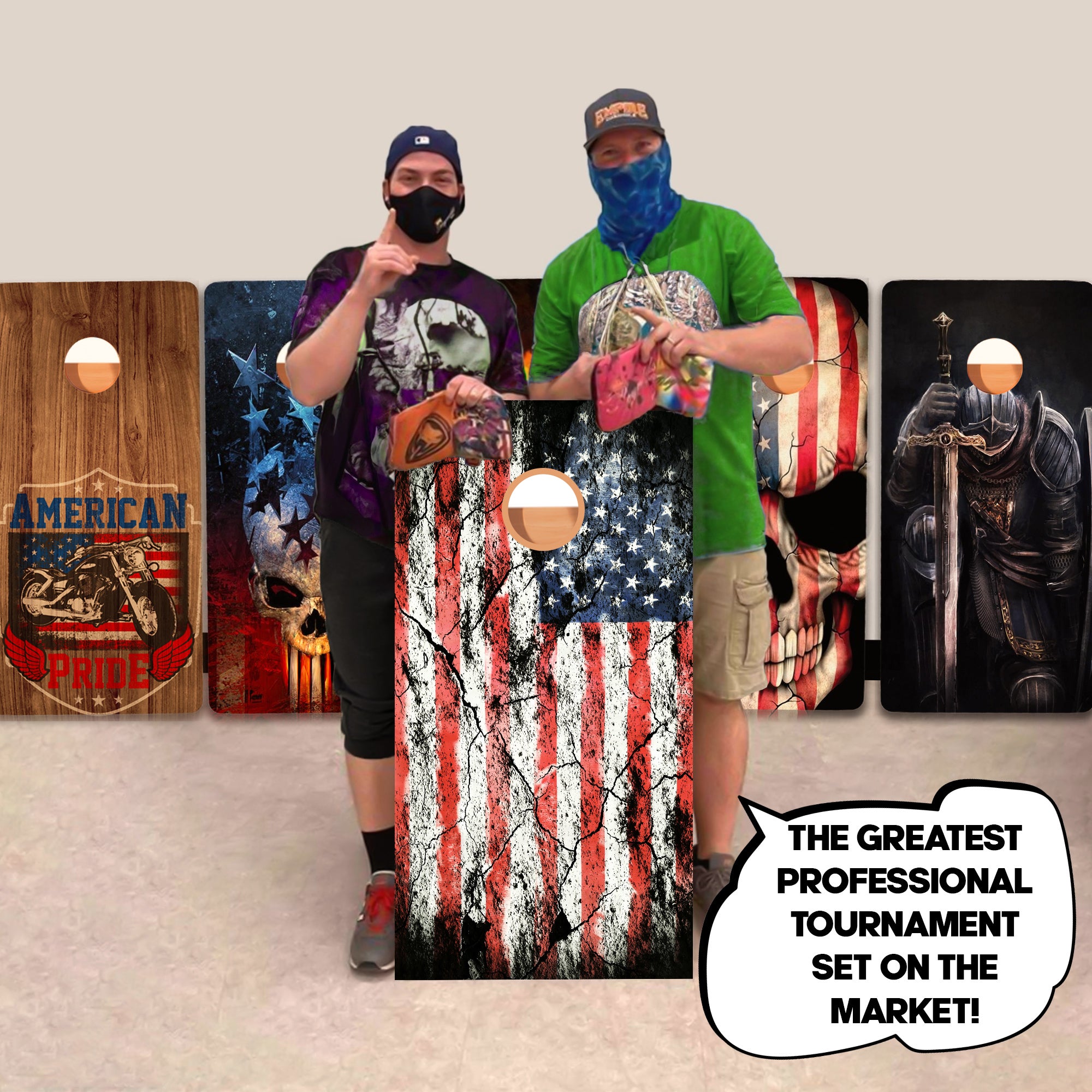 Cracked Flag Professional Cornhole Boards