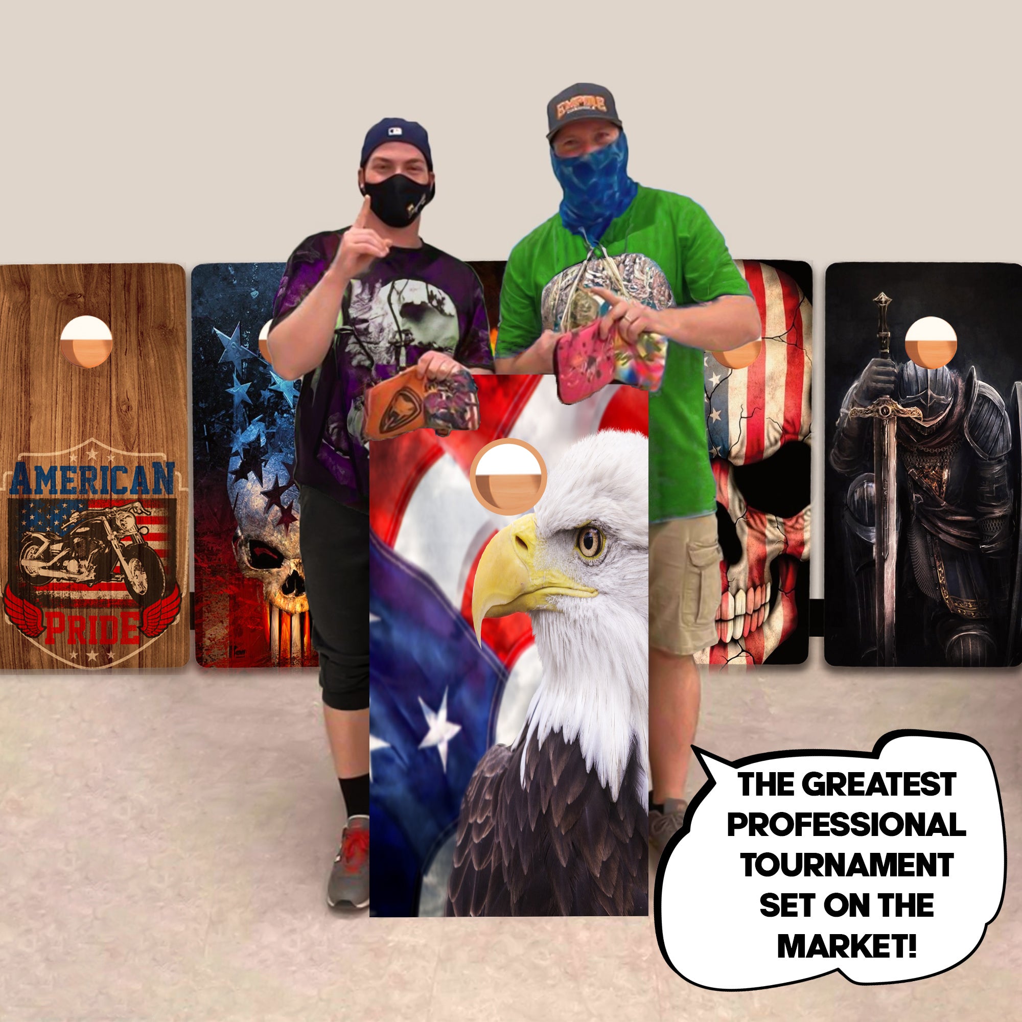 Right Bald Eagle Professional Cornhole Boards