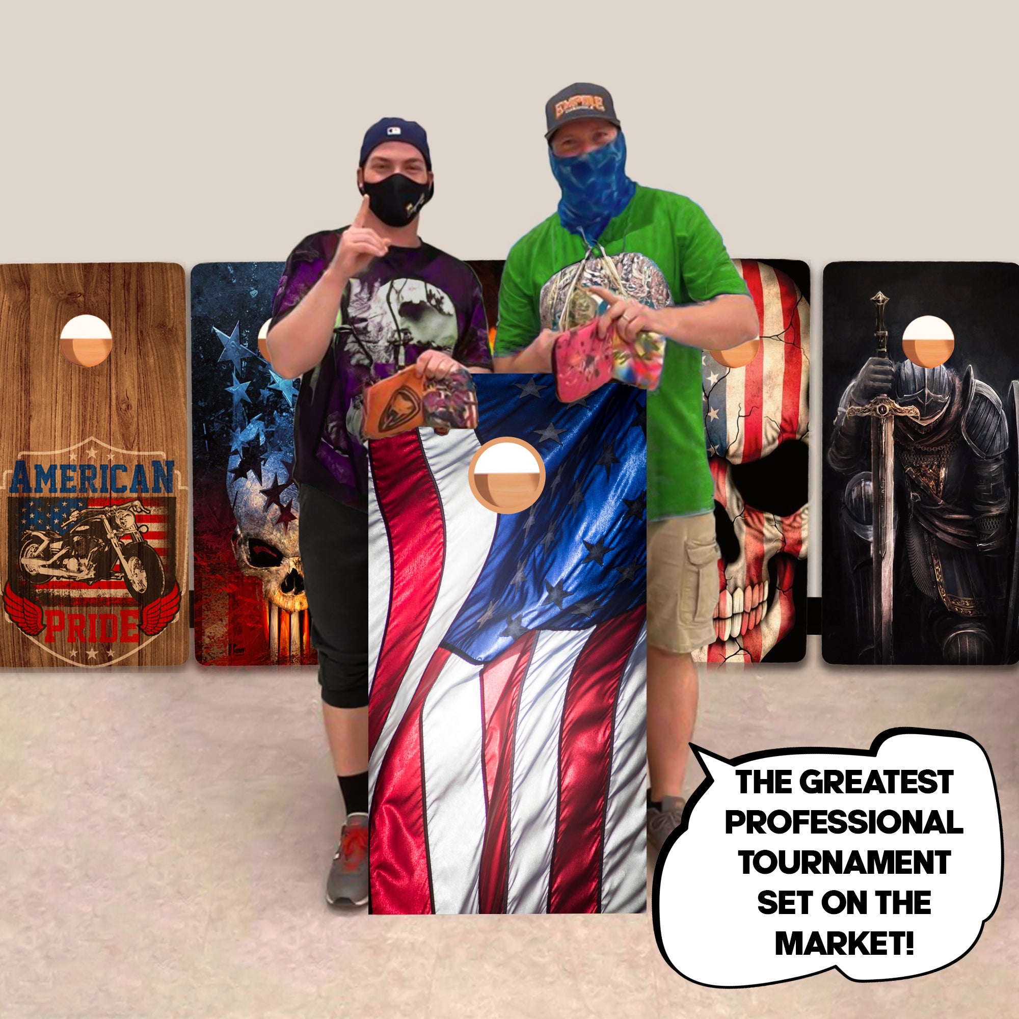 Waving Flag Professional Cornhole Boards