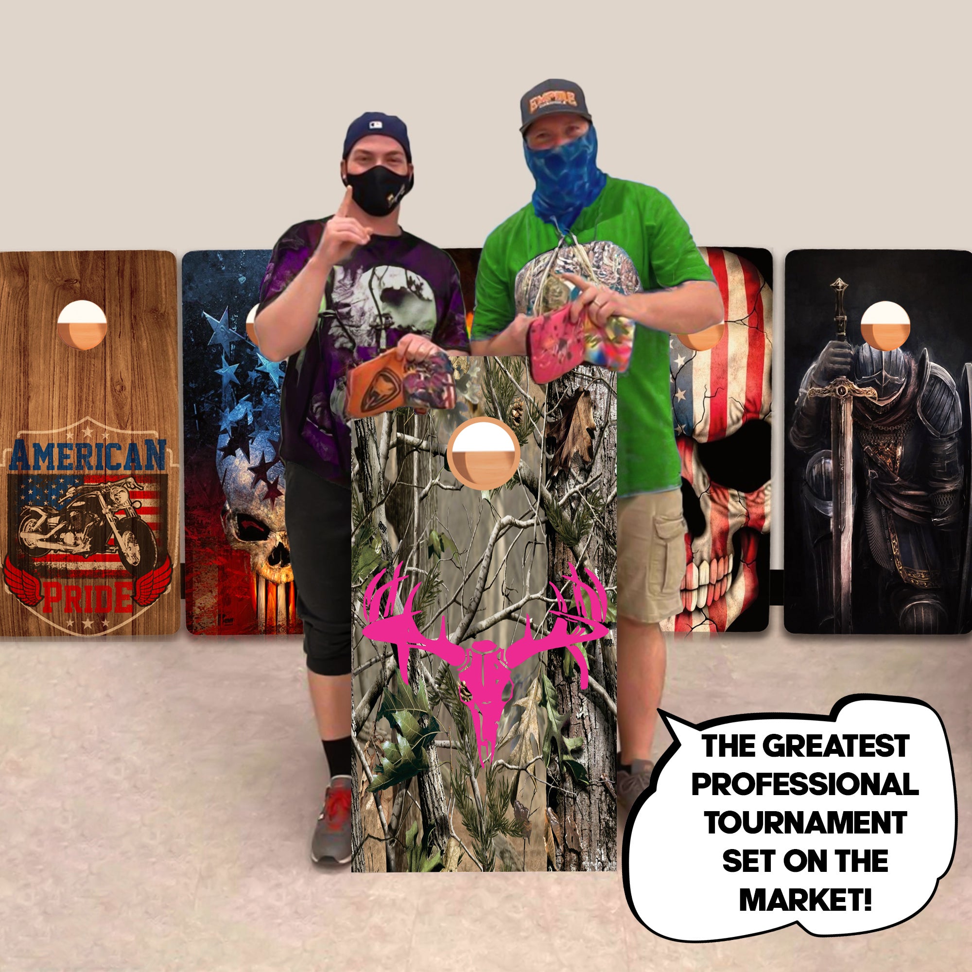Pink Deer Camo Professional Cornhole Boards
