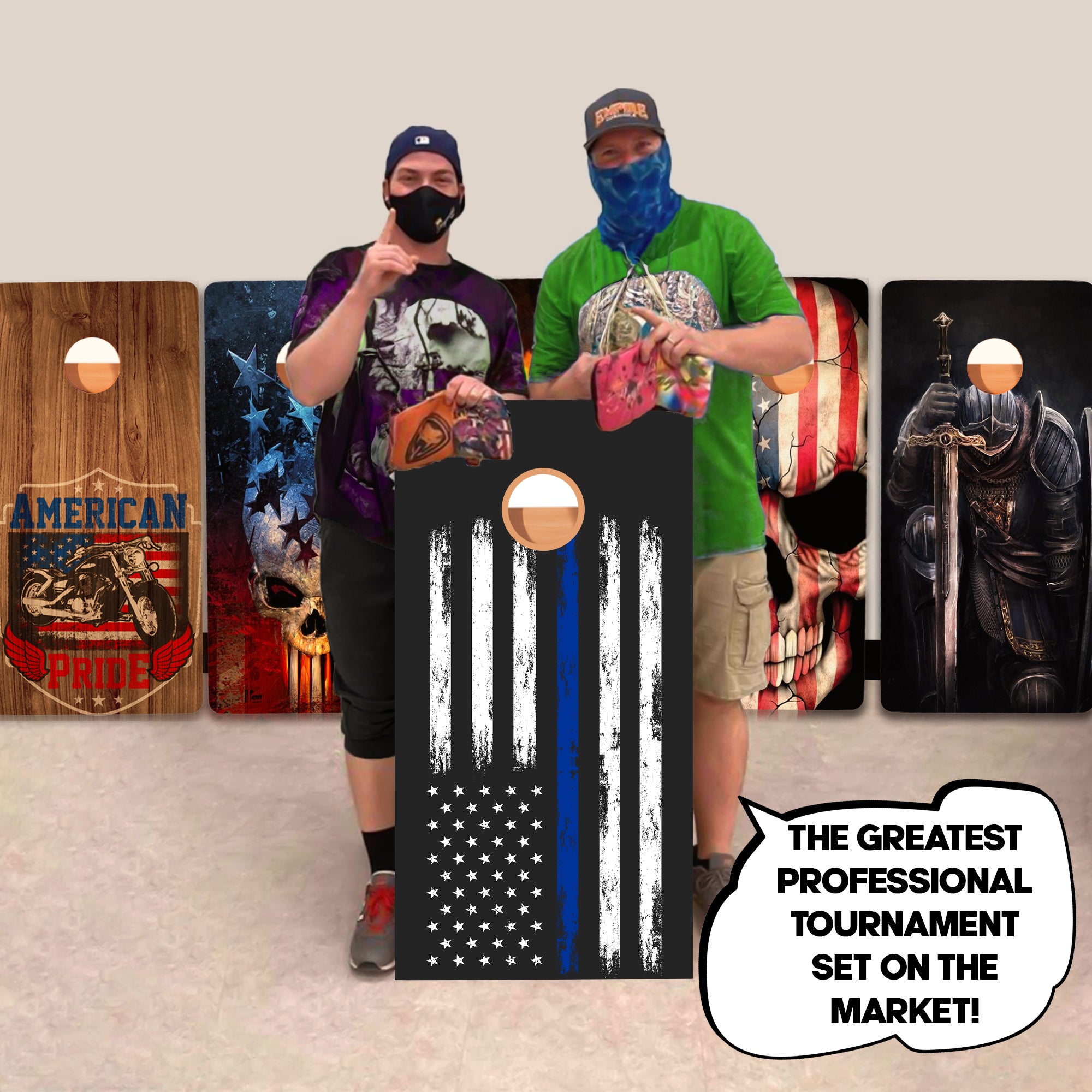 Blue Line Small Professional Cornhole Boards