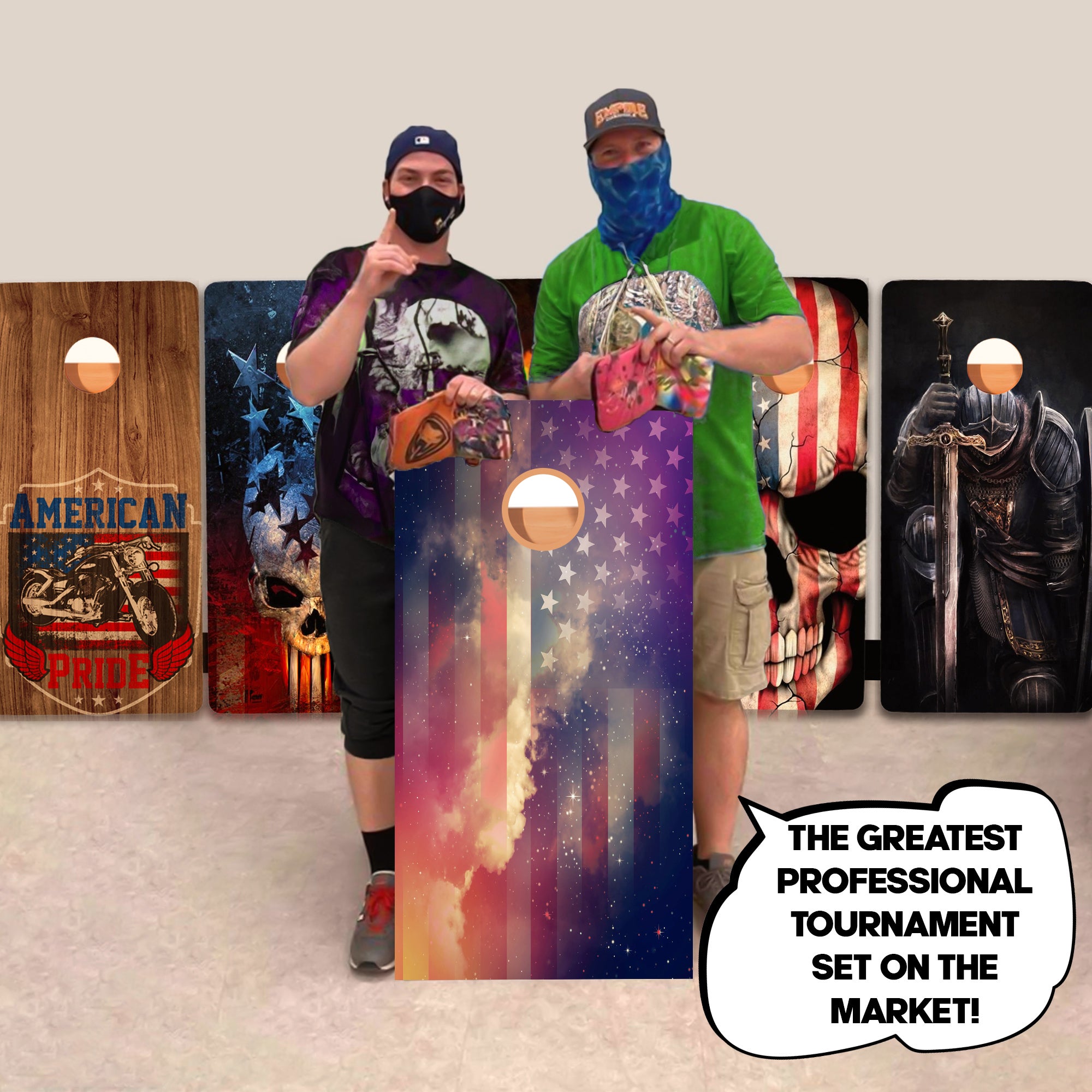 Galaxy Flag Professional Cornhole Boards