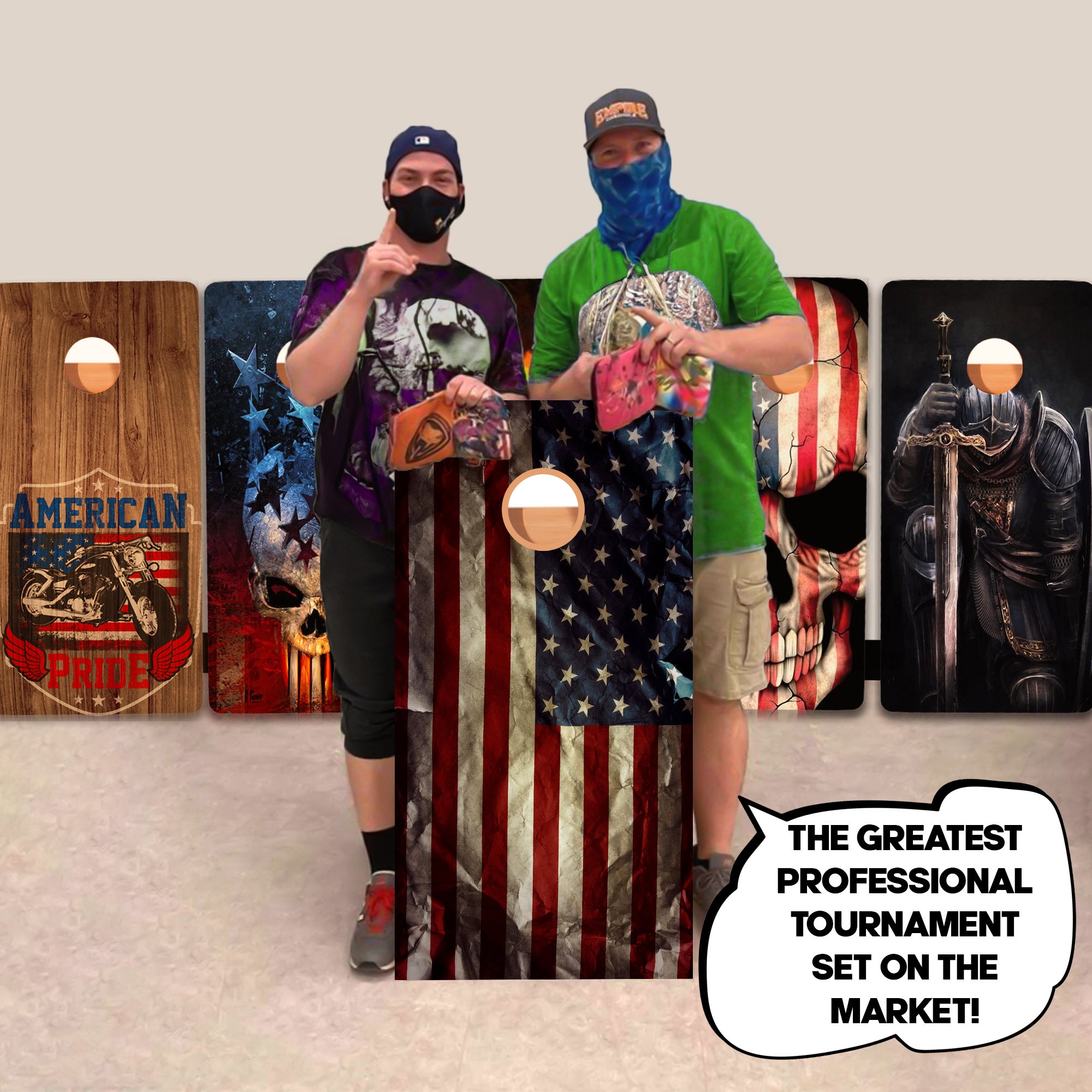 Crinkled Flag Professional Cornhole Boards