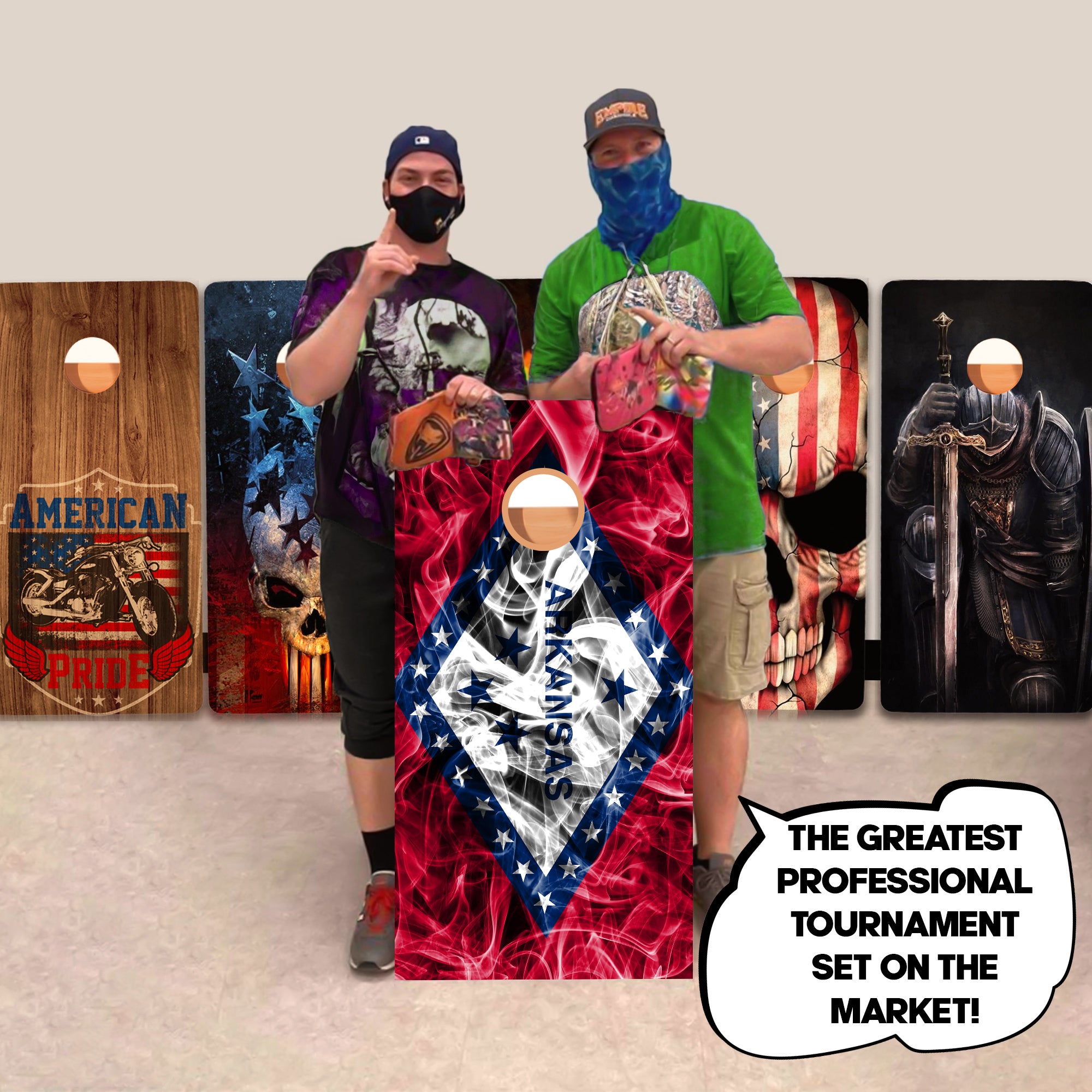 Arkansas Windy Flag Professional Cornhole Boards