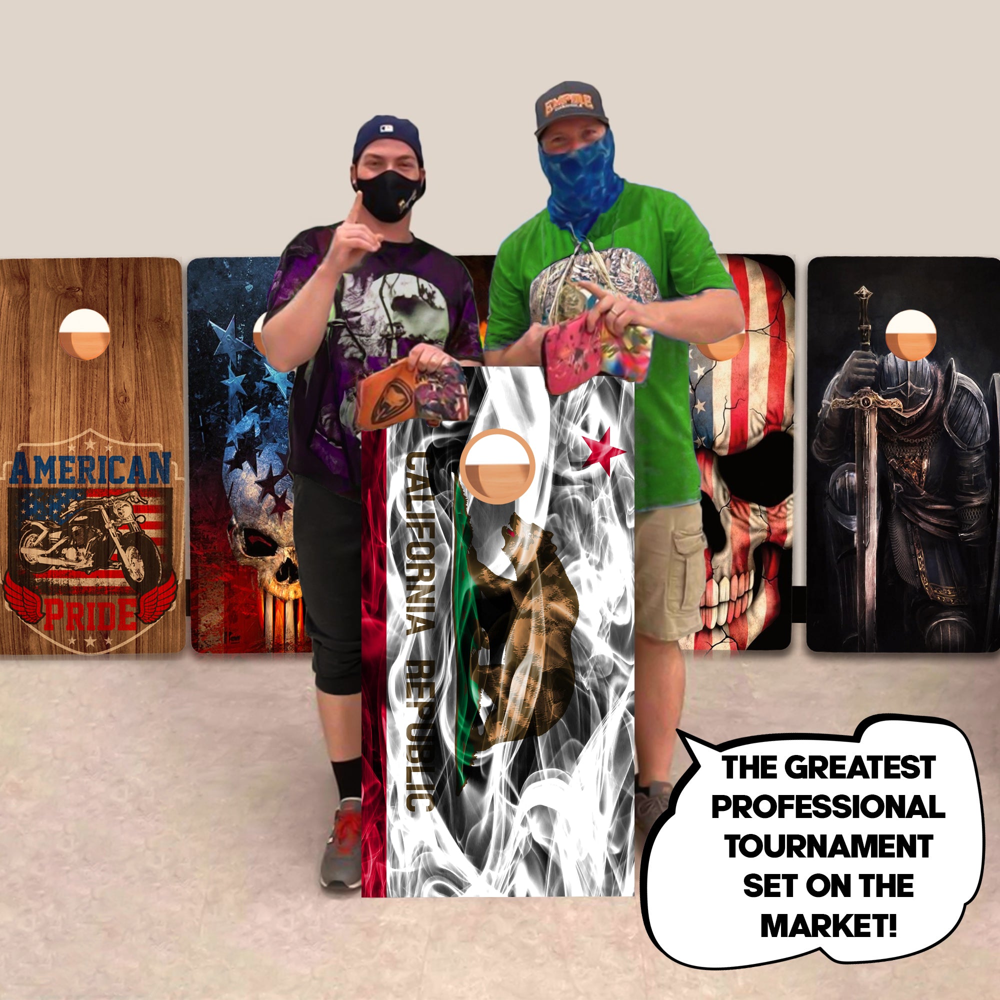 California Windy Flag Professional Cornhole Boards
