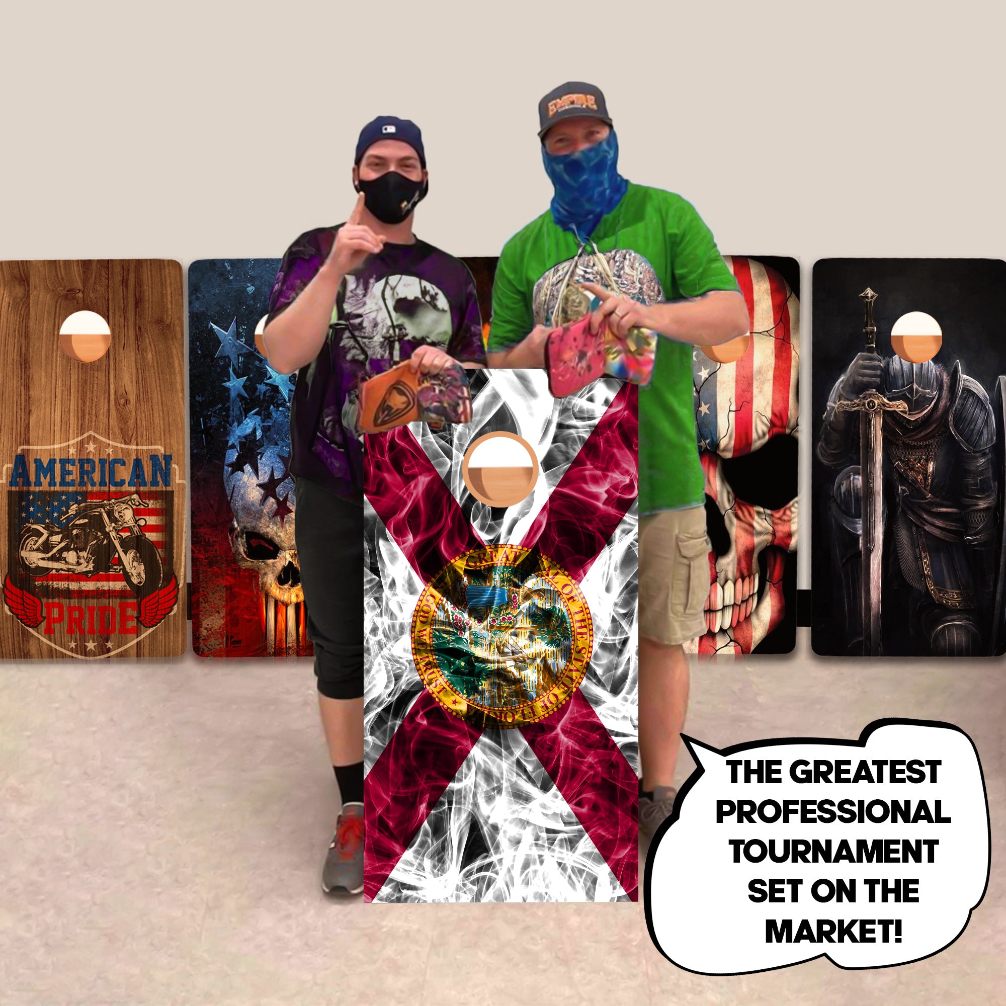 Florida Windy Flag Professional Cornhole Boards